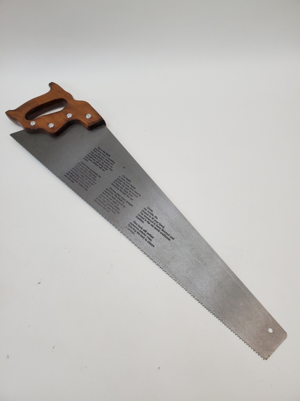 Vintage DISSTON D-23 8-Point Crosscut Carpentry Handsaw Chrome Nickel Steel 26″