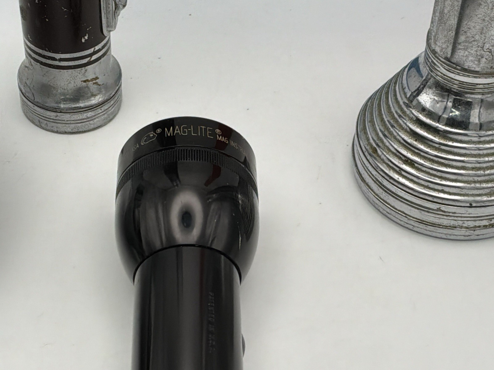 Vintage Flashlight Lot Maglite Ashton Metal Spotlights Cigarette Plug Working