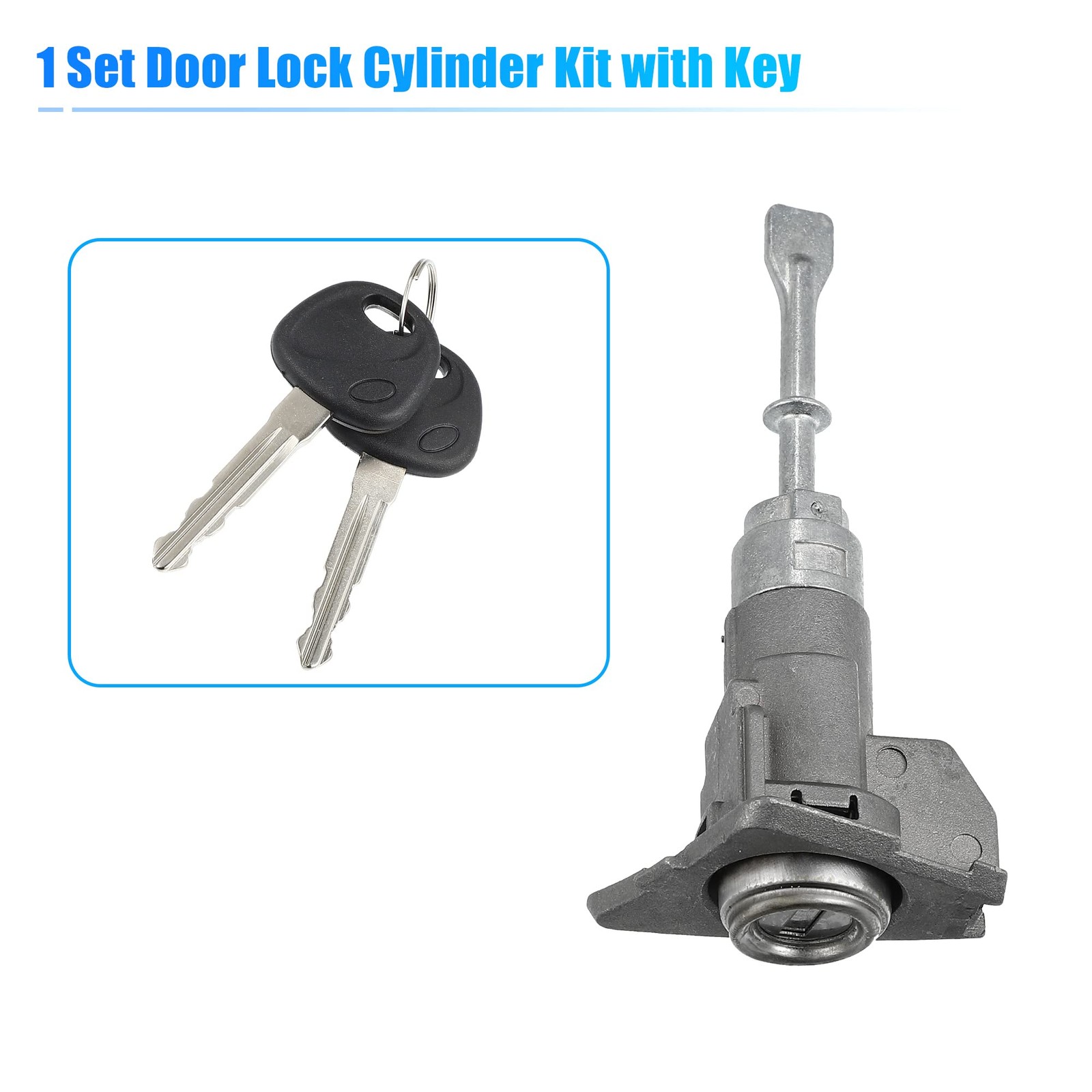 X AUTOHAUX 1 Set Front Door Lock Cylinder Kit 4.09″ x 1.99″, Silver Tone