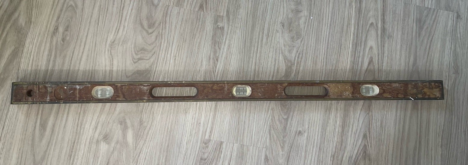 Vintage Mayes Wood And Brass Bubble Level 48″