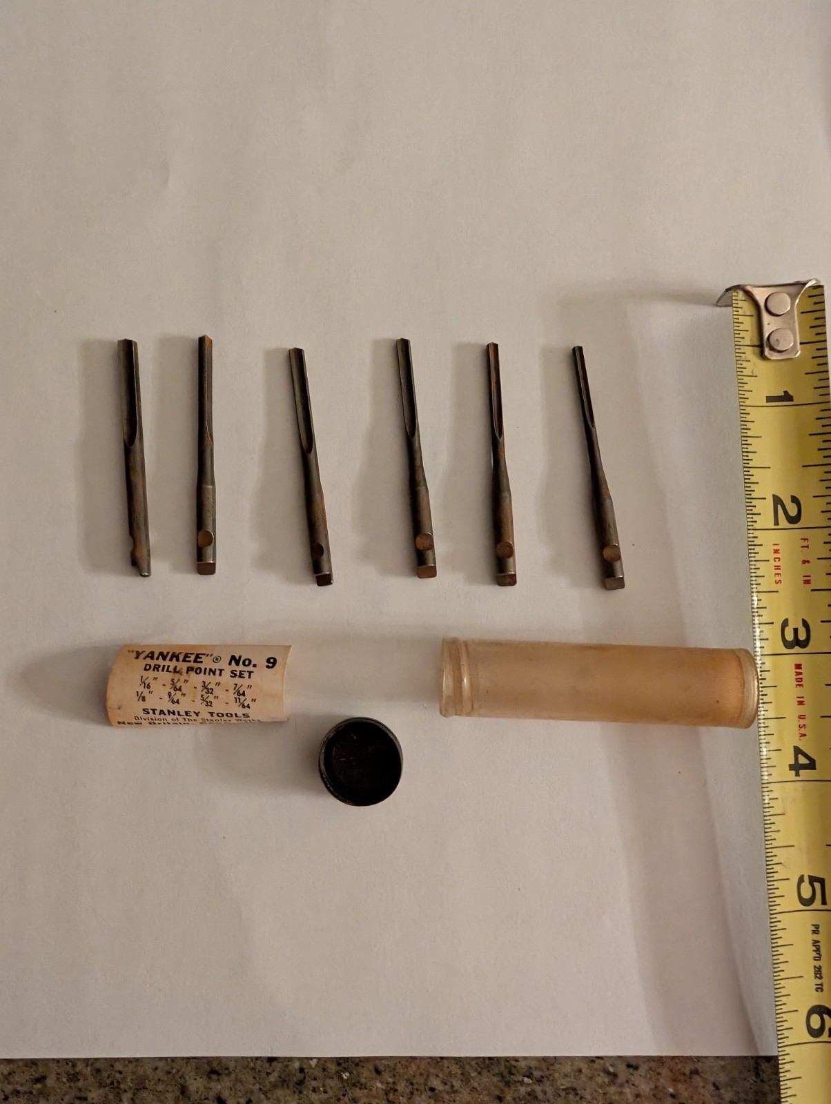 STANLEY YANKEE PUSH DRILL POINTS SET No.9 RARE White label only 6 pcs