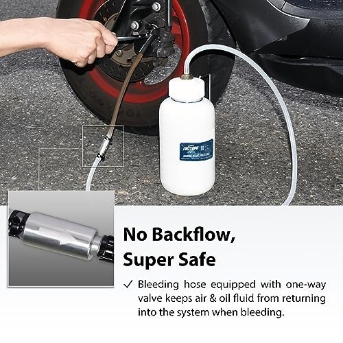Brake Bleeder Kit 33oz One-Way Check Valve Hose Universal Rubber Adapter Car