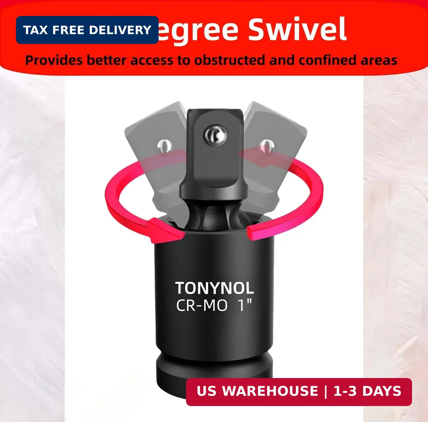 3 PCS 1/4IN, 3/8IN, 1/2IN Drive Universal Joint Socket Set | CR-MO Steel Swivel