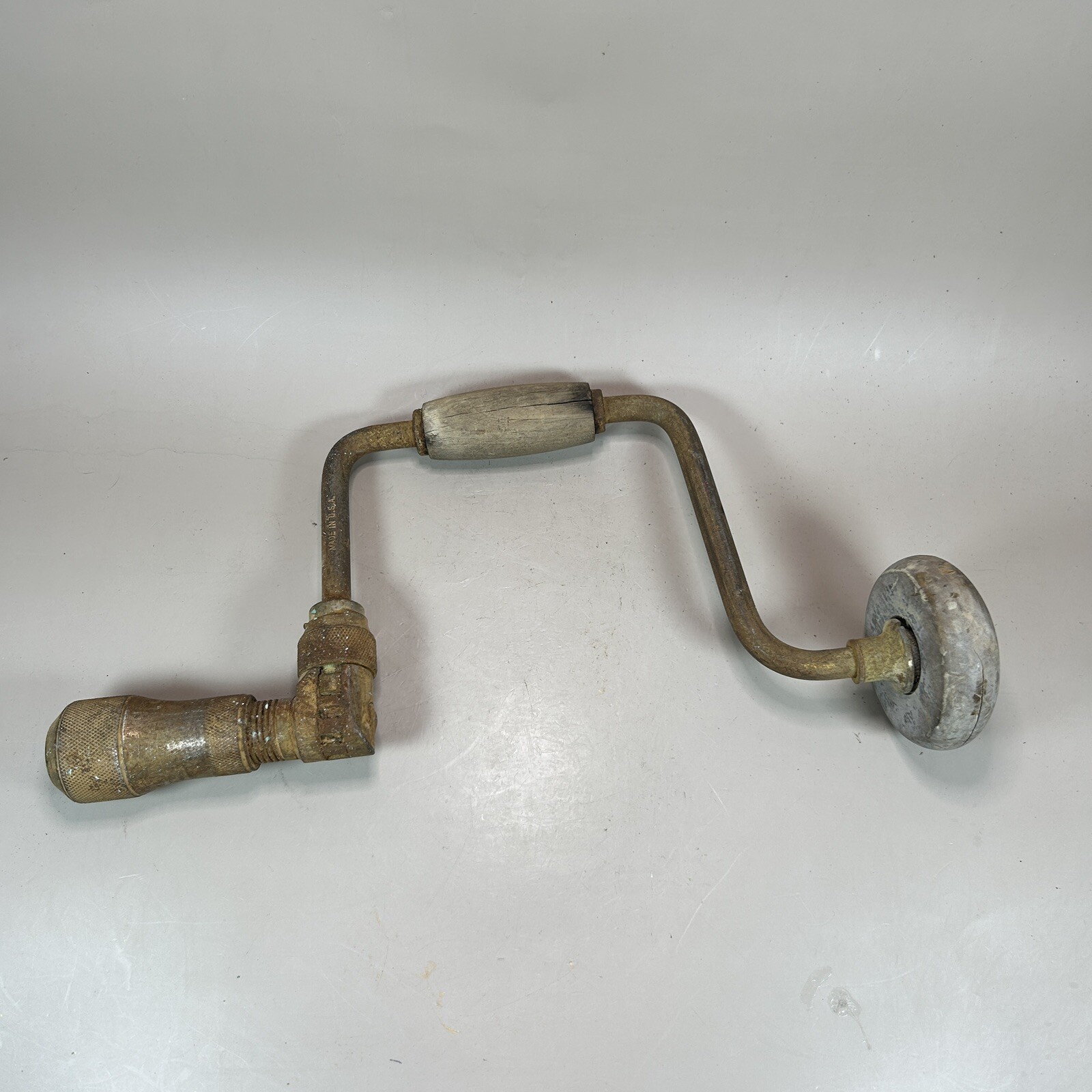 Made In USA Hand Brace Drill Antique Vintage 12.5” Ratchet Woodworking