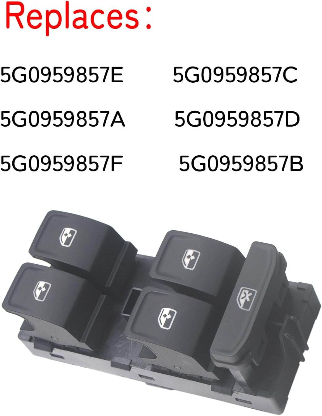 VWWS018 Power Window Switch Compatible with VW Golf 2013-2024, JETTA 2020-2024,