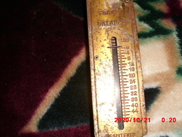 Vintage Pocket Balance 50 Lb. Fish Scale Made in Germany Spring Loaded