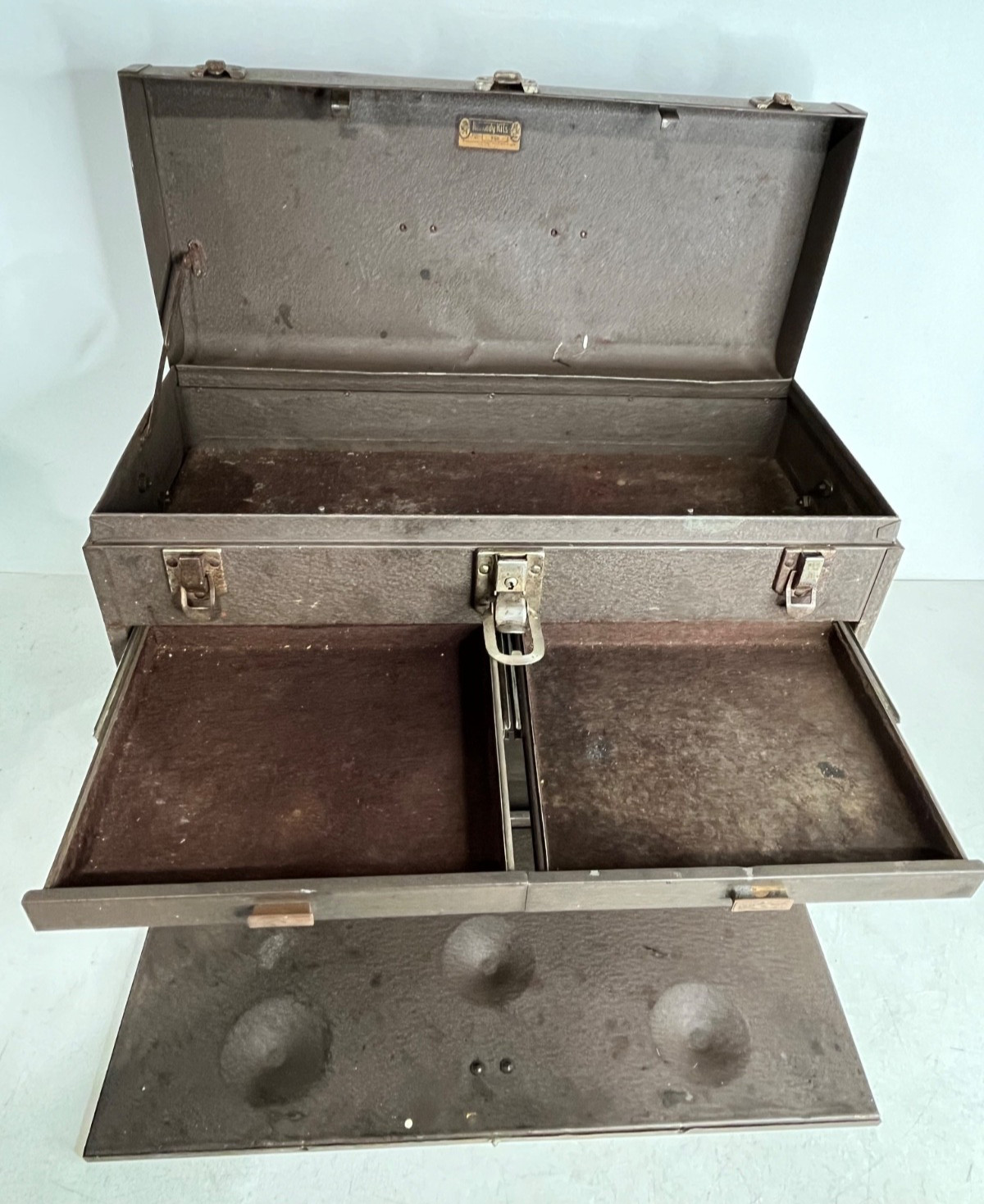 Vintage Kennedy Kits Style 520 Machinist Tool Box – Brown Wrinkle 7 Drawer USA