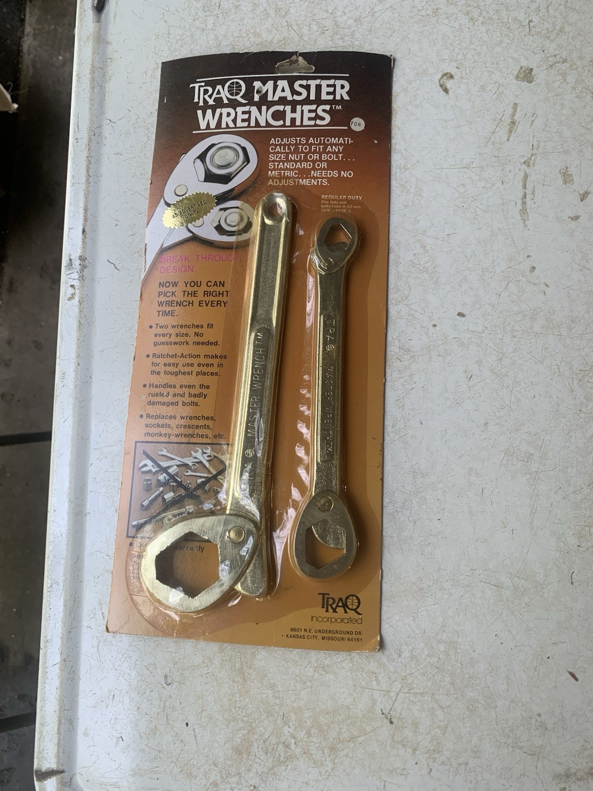 New MASTER TRAQ Adjustable Wrenches W 9” & 11” Handle Grips For 3/8”-1 1/4” Nuts