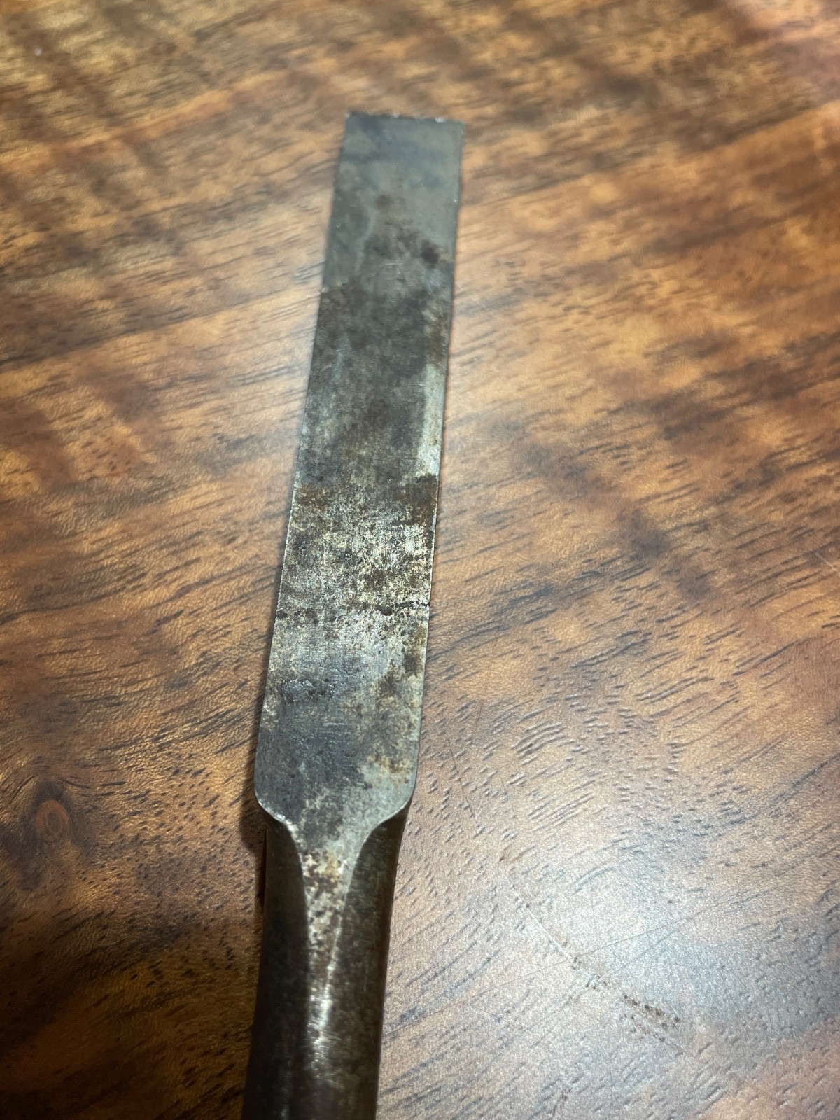 Vintage Japanese Tsuki Nomi Signed Paring Chisel Laminated Blade 17in Handleless