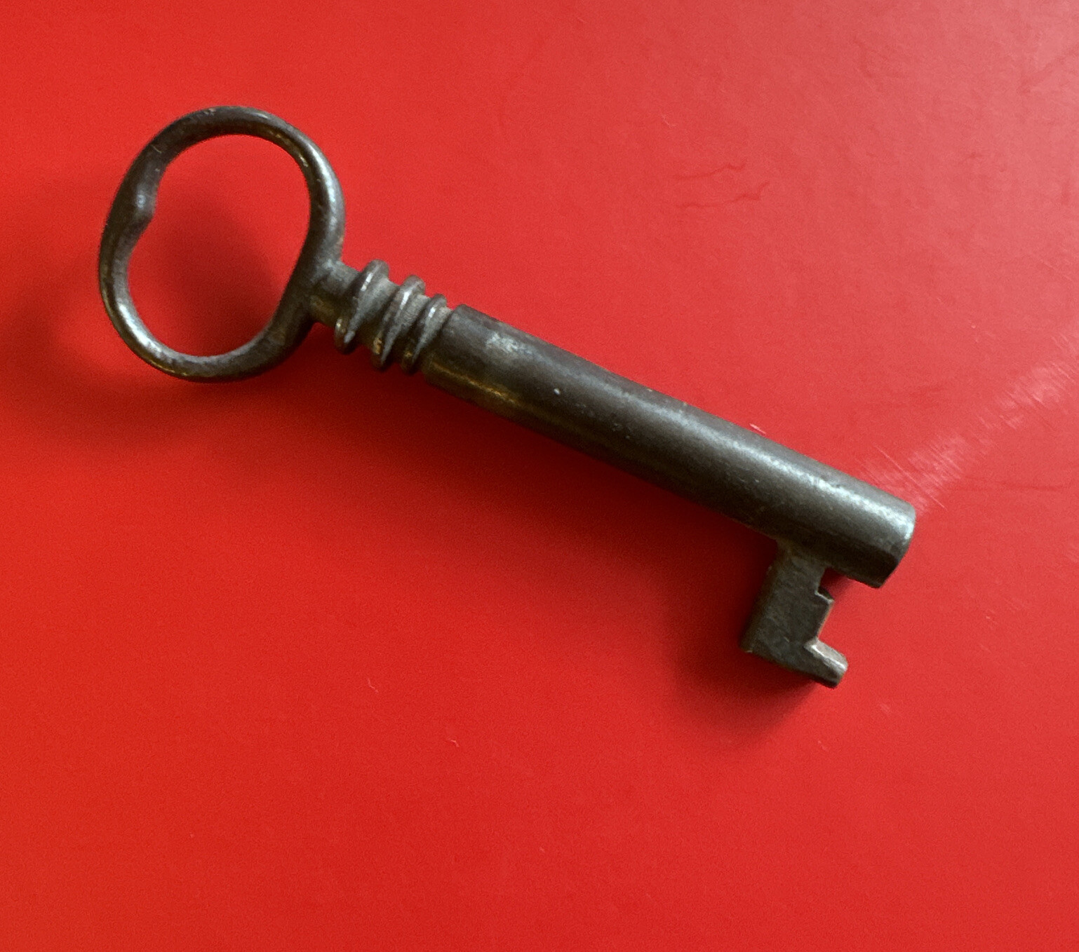 Antique Large Cast Iron Hollow Victorian Skeleton Key