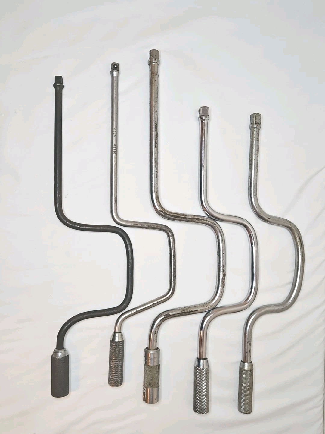 Lot of 5 Vintage 1/2 & 3/8″ Drive Speed Handles SK Husky Indestro Mastercraft