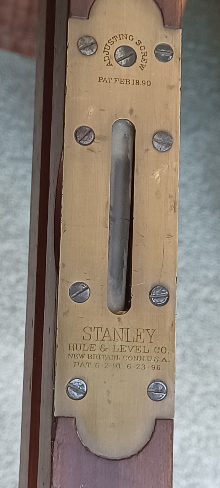 Stratton Bros. No. 1 Brass Bound Rosewood Level 24″ circa 1888, PLUS 2 Stanleys!