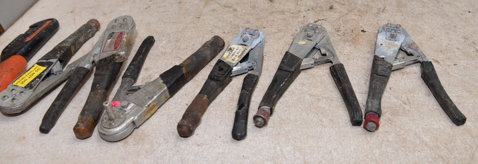 7 Buchanan 612118 & more vintage electrical crimper wire crimp aircraft tool lot