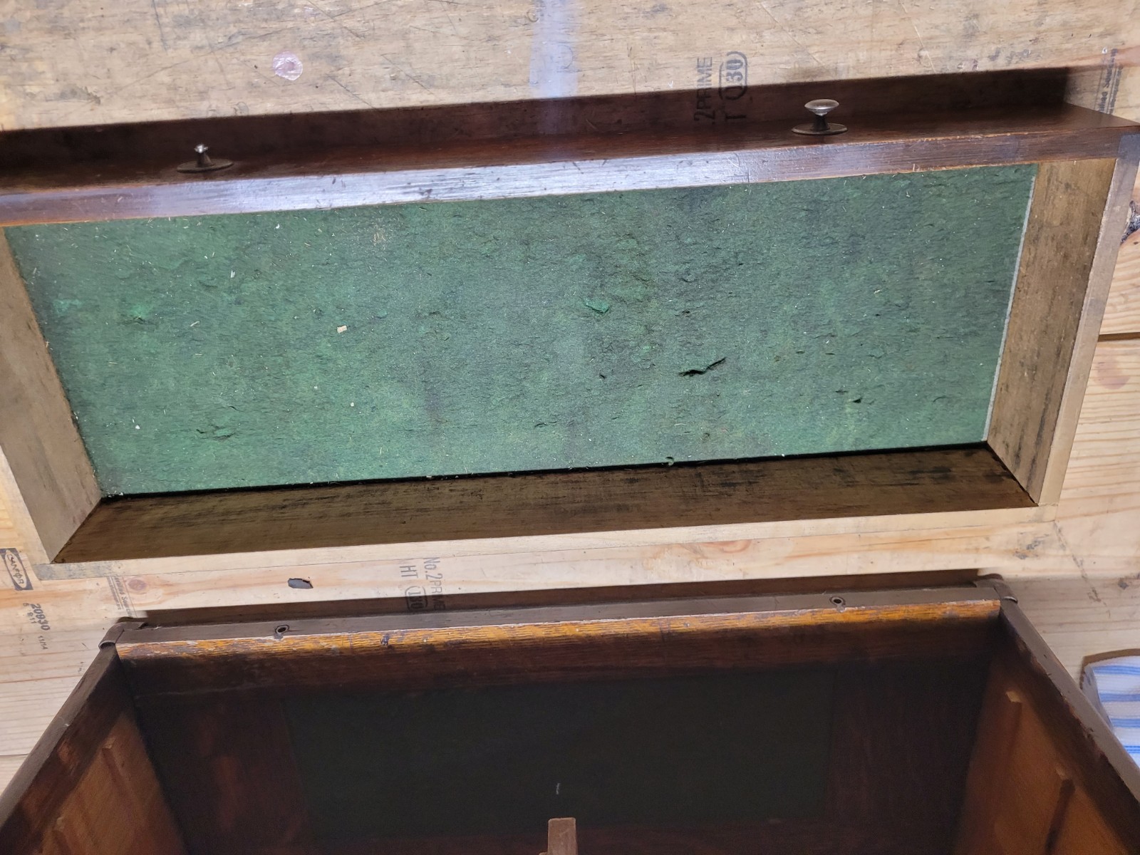 Vintage Union Tool Chest Co. 7 Drawer Wood Machinist Chest, Wooden Toolbox w/key