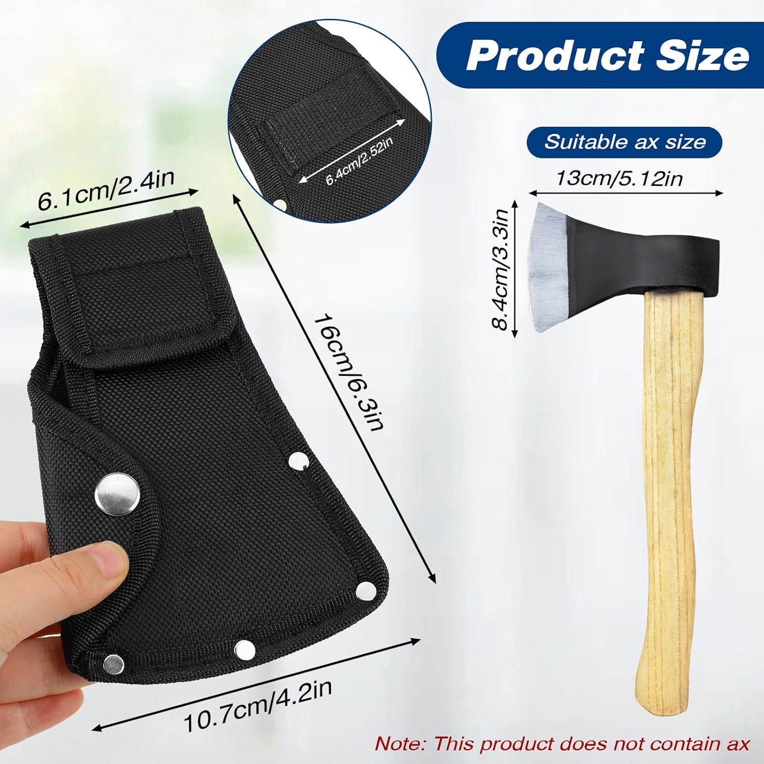 Hatchet Head Sheath Black Axe Sheath, Axe Head Cover for 1-1/4Lb Axes, Double…