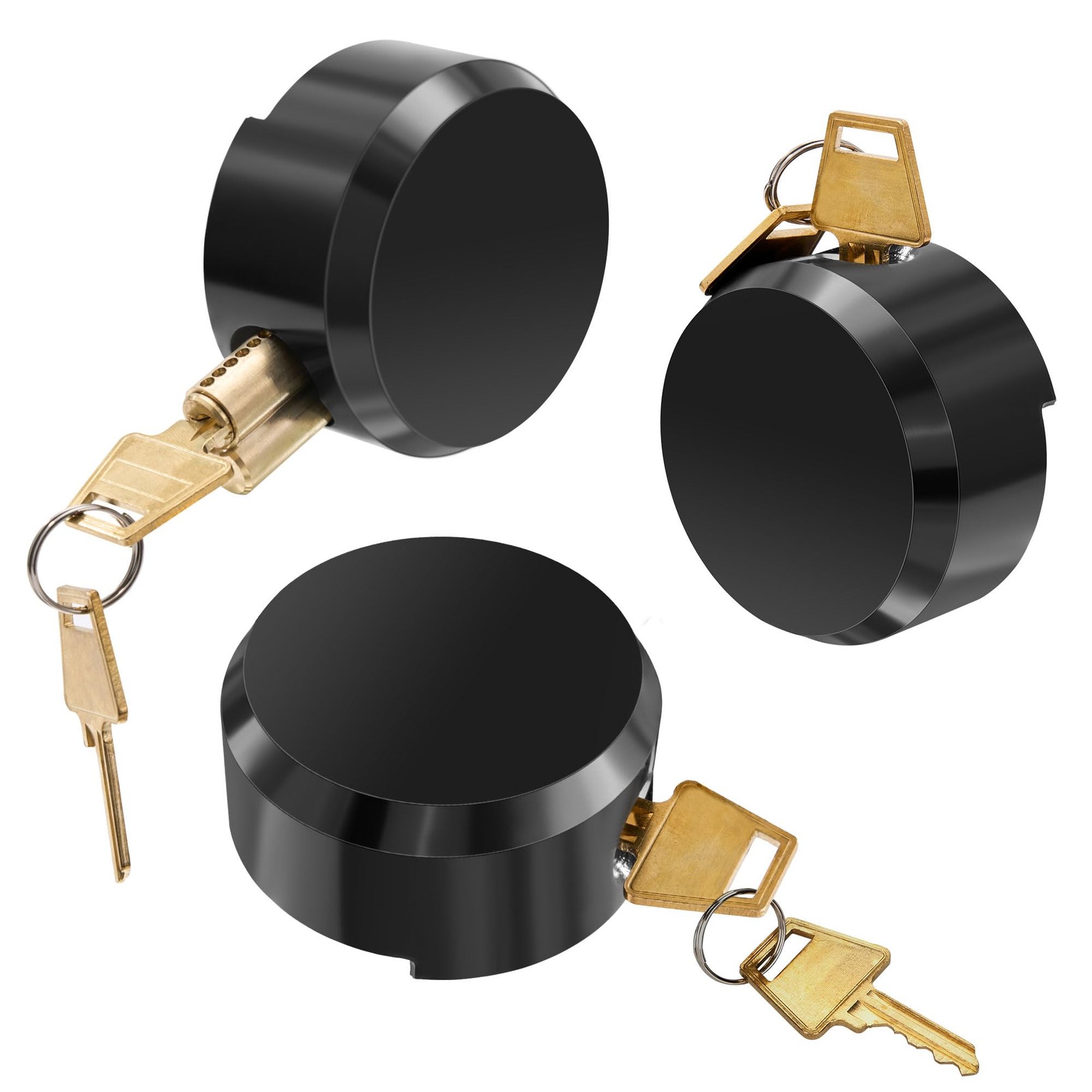 Alwapea 3 Pieces Hidden Puck Locks for Trailers, Trailer Door Locks , Black