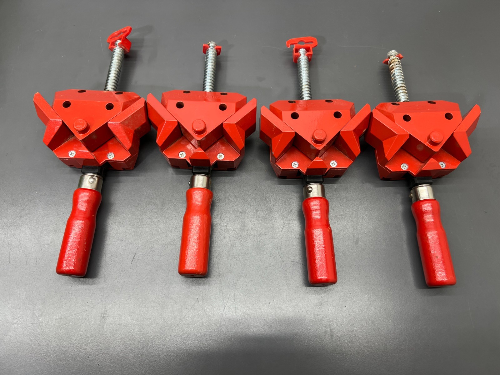 (c) VINTAGE BESSEY TOOLS WS3 90° ANGLE FRAME CLAMP VISE 4pc SET EXC COND GERMANY