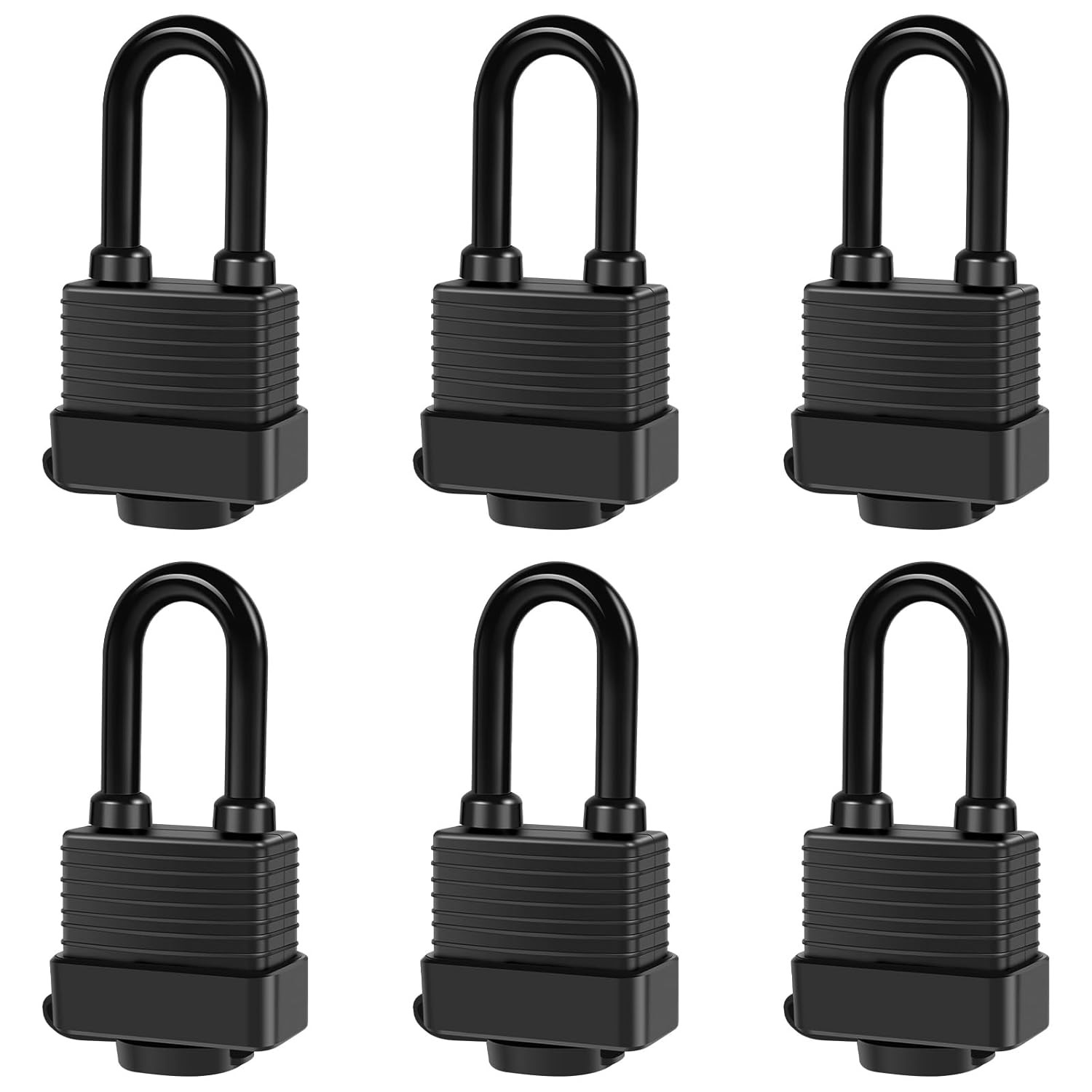 Padlocks Keyed Alike Outdoor Pack of 6 Laminated Steel Lock Set Safety