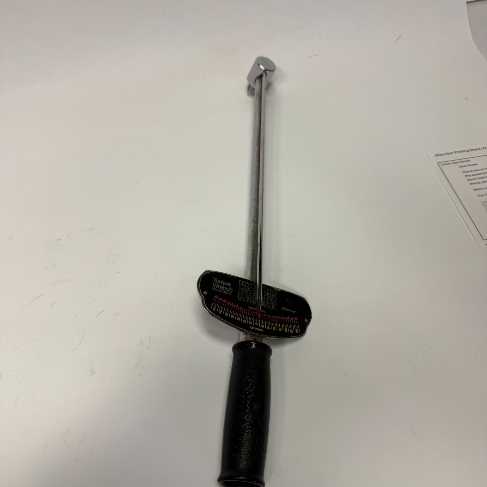 Vintage JC Penney Model 3827 Beam Style Torque Wrench 1/2″ Drive