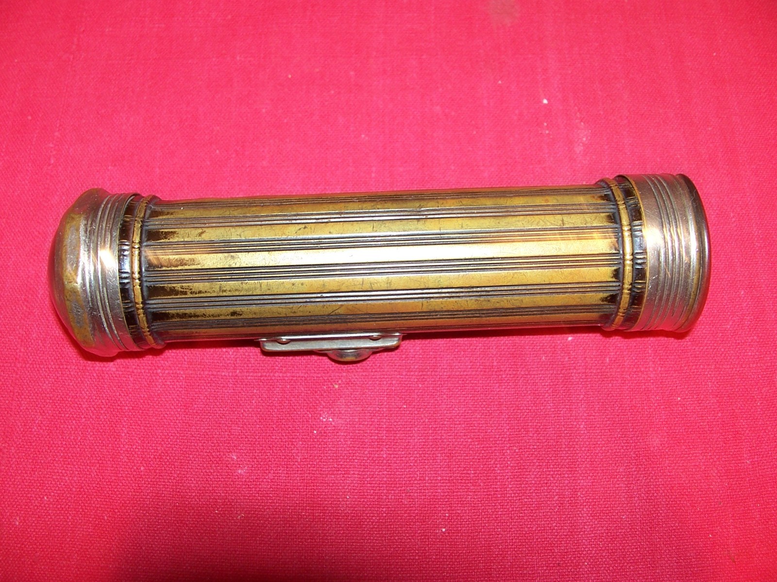 Antique Eveready Flashlight 2604 Brass Bullseye Walleye Lens Lamp Light 1198 D