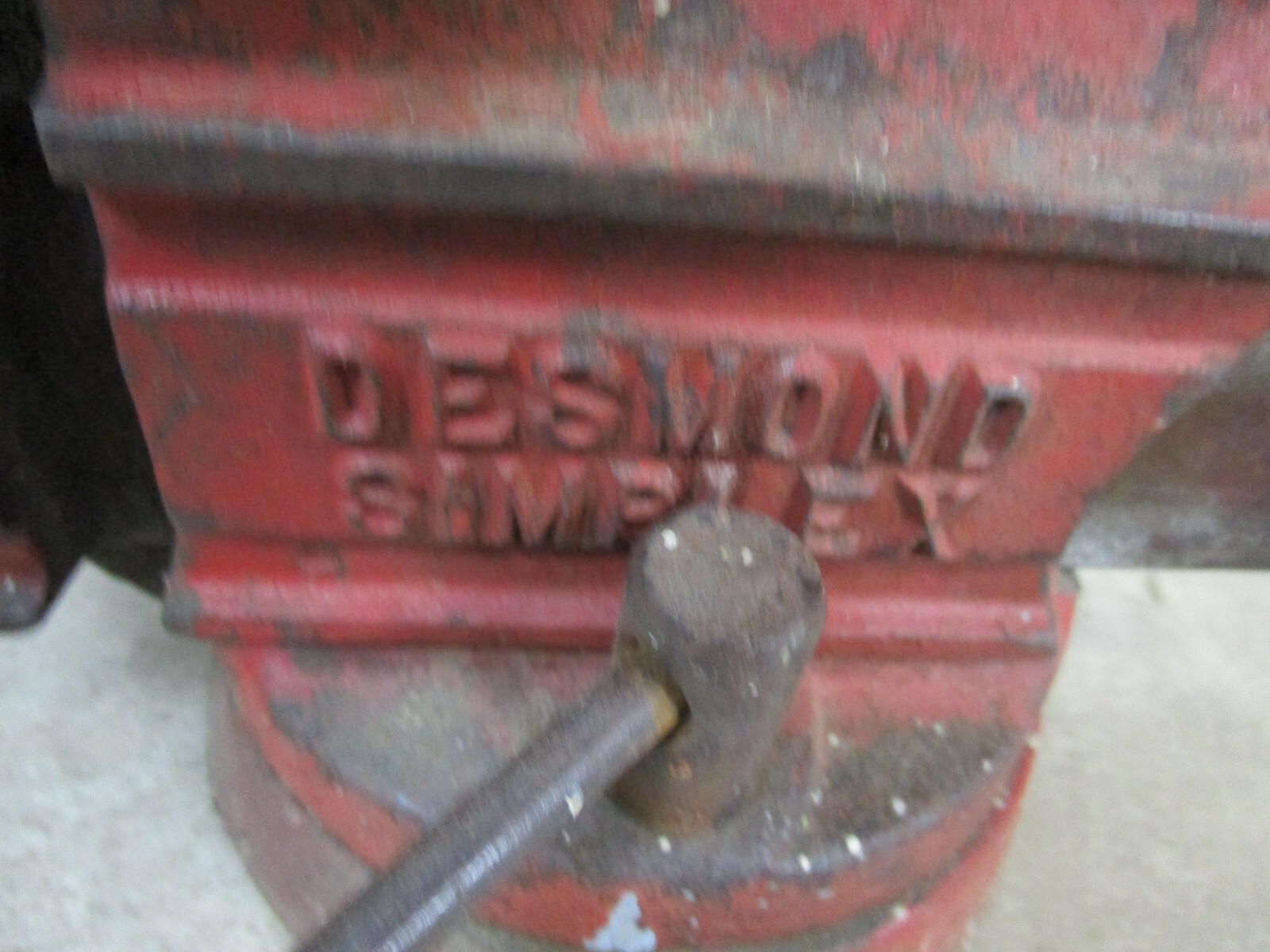 SIMPLEX UTILITY #350 Bench Vise 3-1/2″ Jaws Desmond Urbana Ohio USA Anvil Vtg