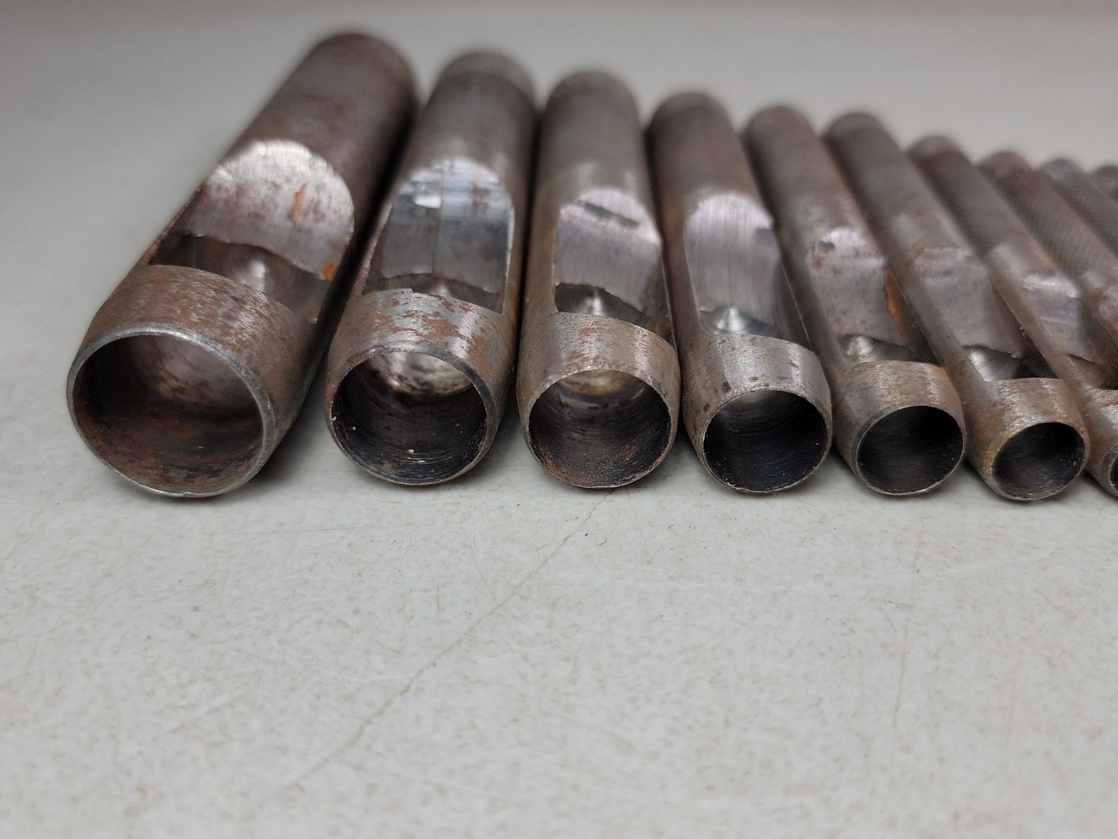 Lot of 12 Vintage Leather Hole Punch 1/8″ – 3/4″ Widths