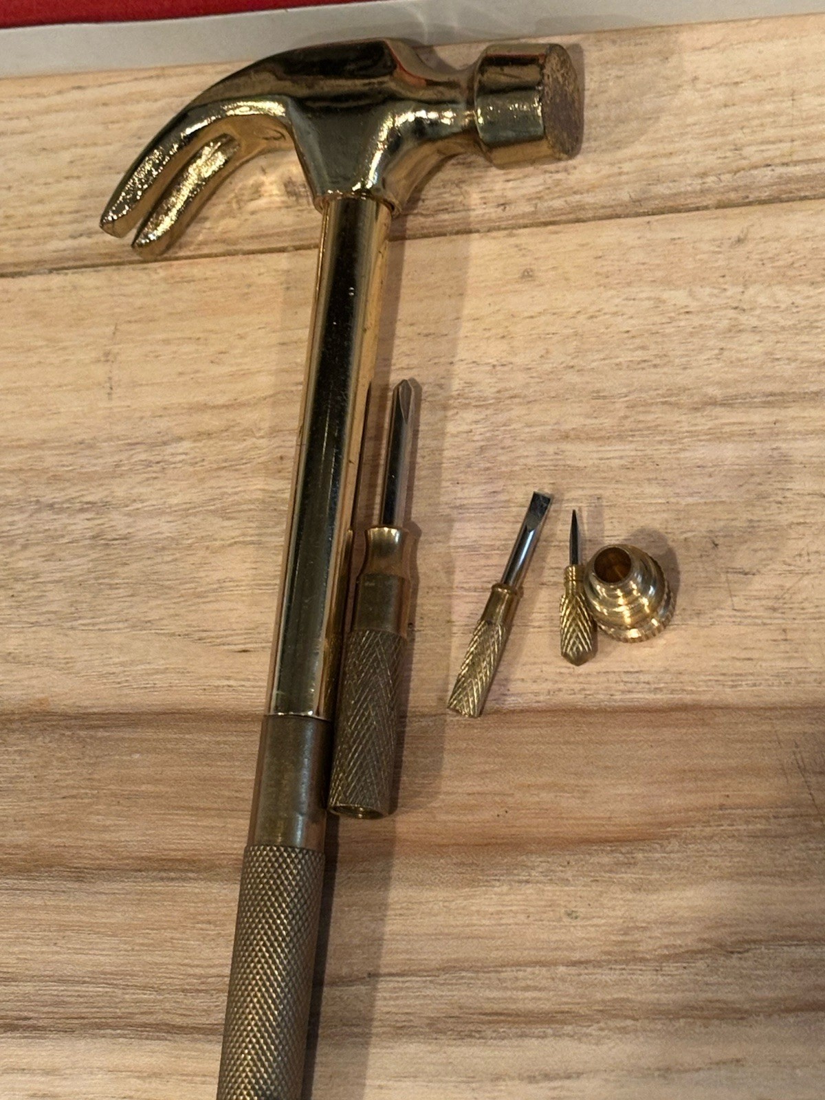 Vintage Brass Plated Claw Hammer w/ Nesting Screwdriver Set 4 in 1 Set- 4 Only