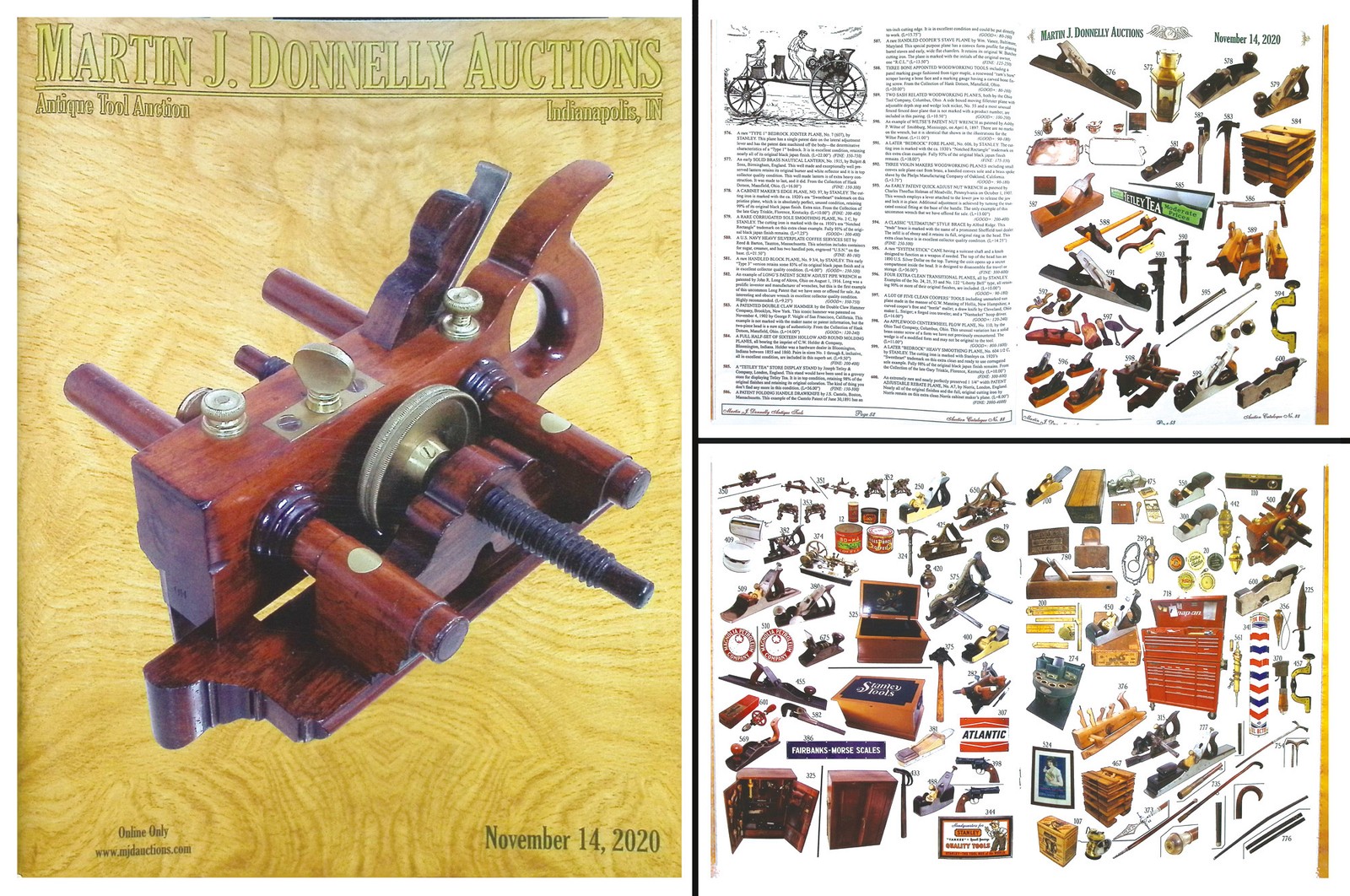 Full Color November, 2020 (OC20) Antique Tool Auction Catalog & Prices Realized