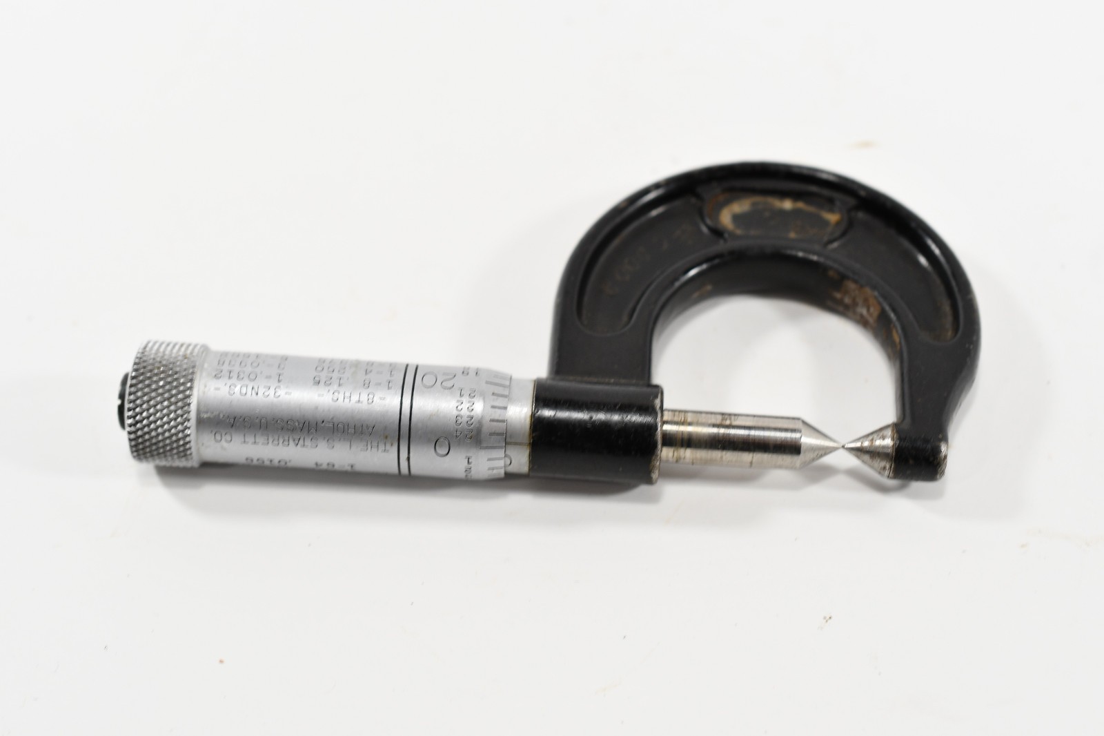 Vintage L, S, Starrett No. 210 Screw Thread Compactor Micrometer 0″ – 7/8″ N1100