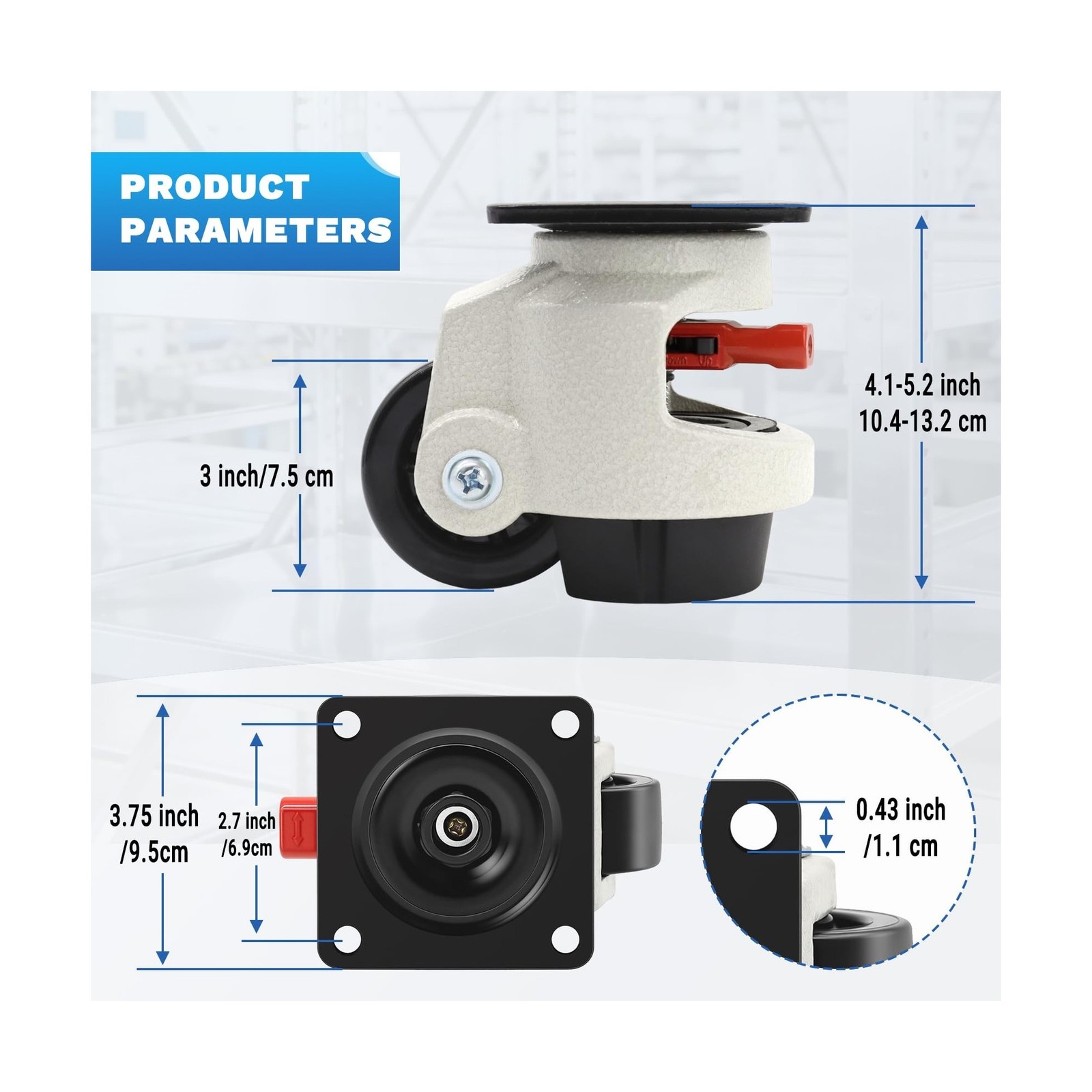 W B D WEIBIDA Industrial Grade Leveling Casters Set of 4, Heavy… FAST USA SHIP