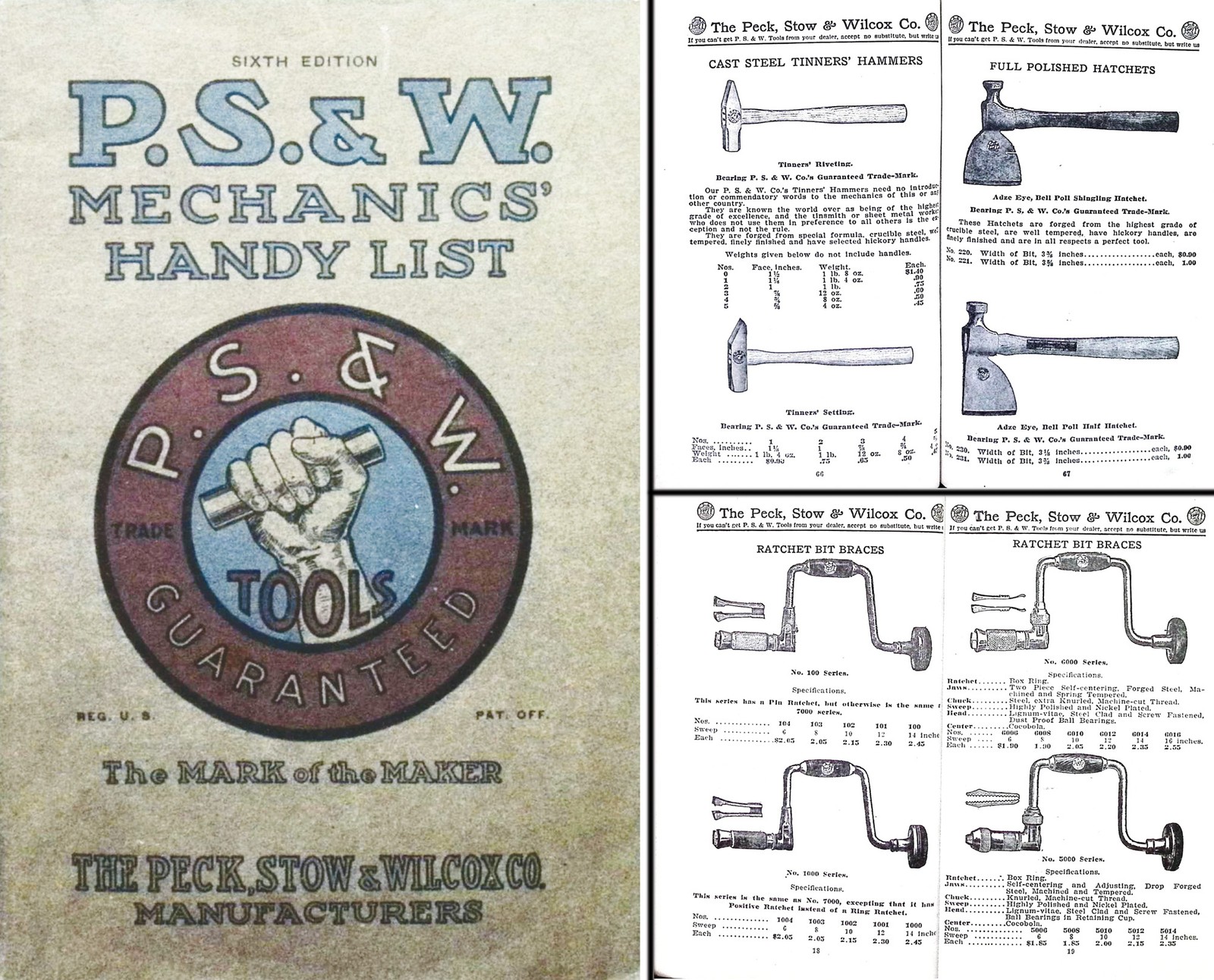 Orig. Peck, Stow & Wilcox 1911 Catalogue of Hand Tools – 171 Pgs. – mjdtoolparts