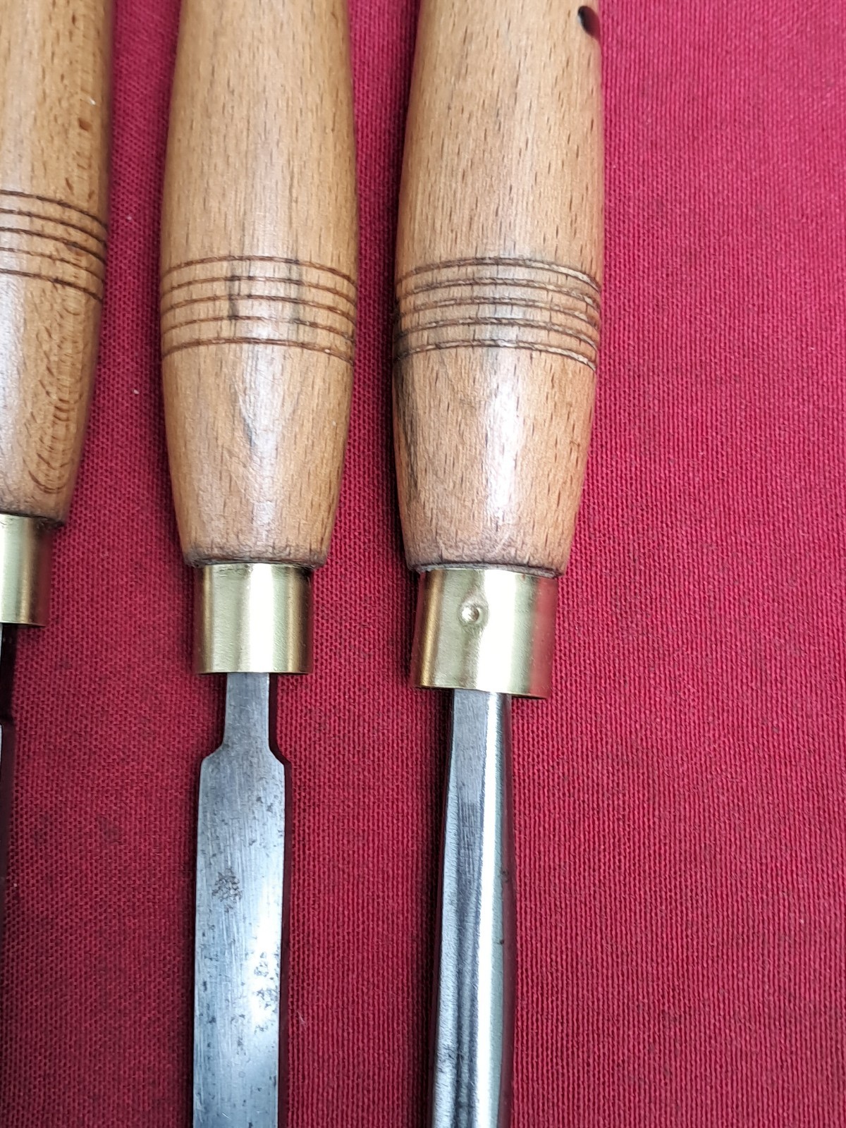 A Set of 4 Footprint Turning Chisels in Good Used Condition Good Solid Handles