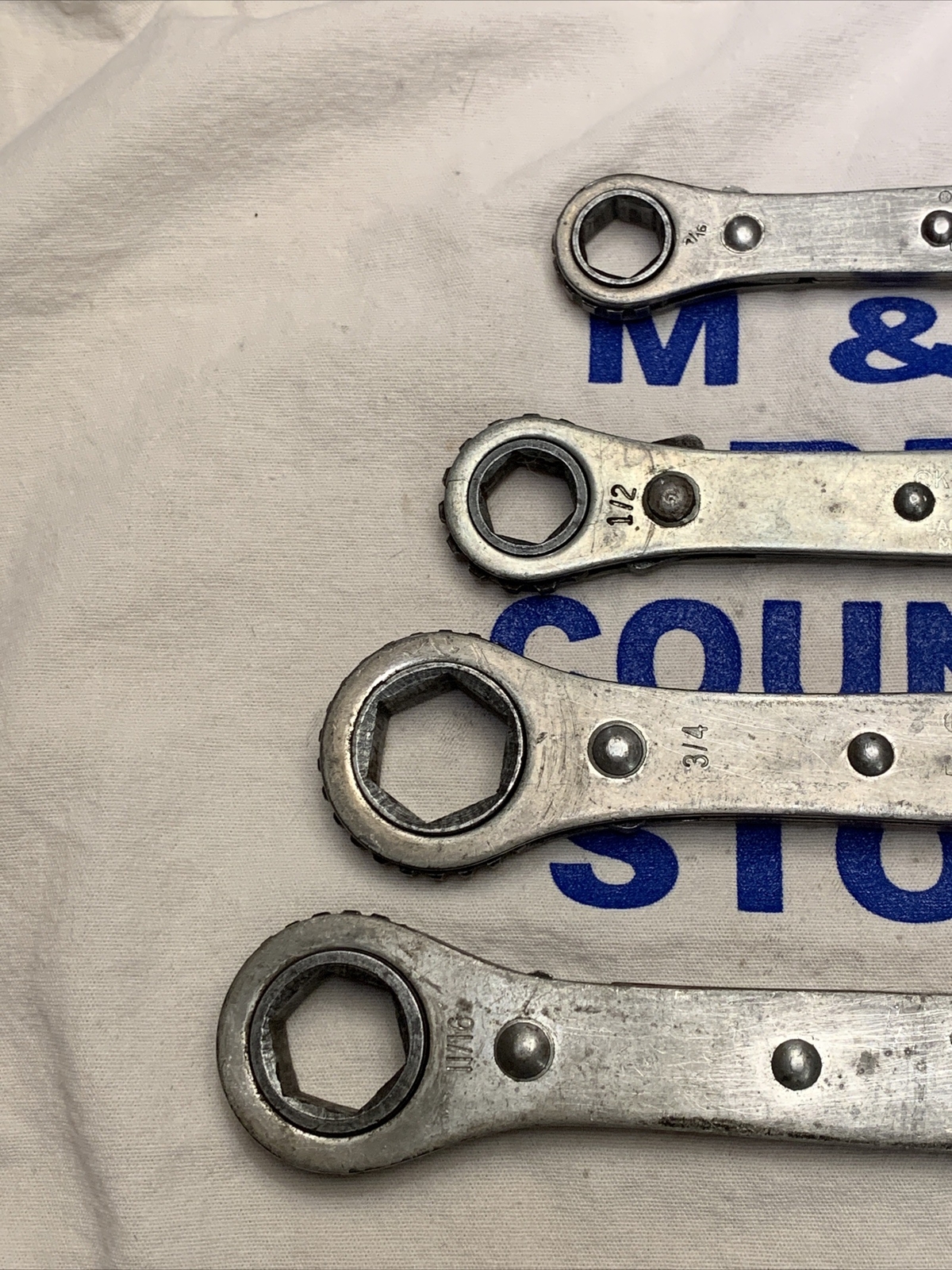 K-D USA 4pc 6pt Reversible Ratchet Wrenches No. 62, 63, 65, and 66