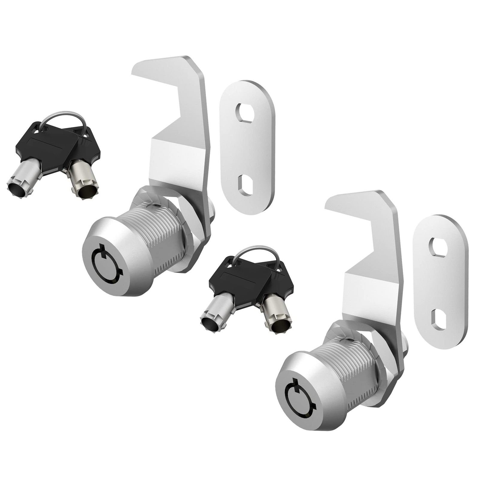 2 Pack Tool Locks with Keys, Hook Cam, 5/8″ Tubular Cam Lock Keyed Alike, Cab…