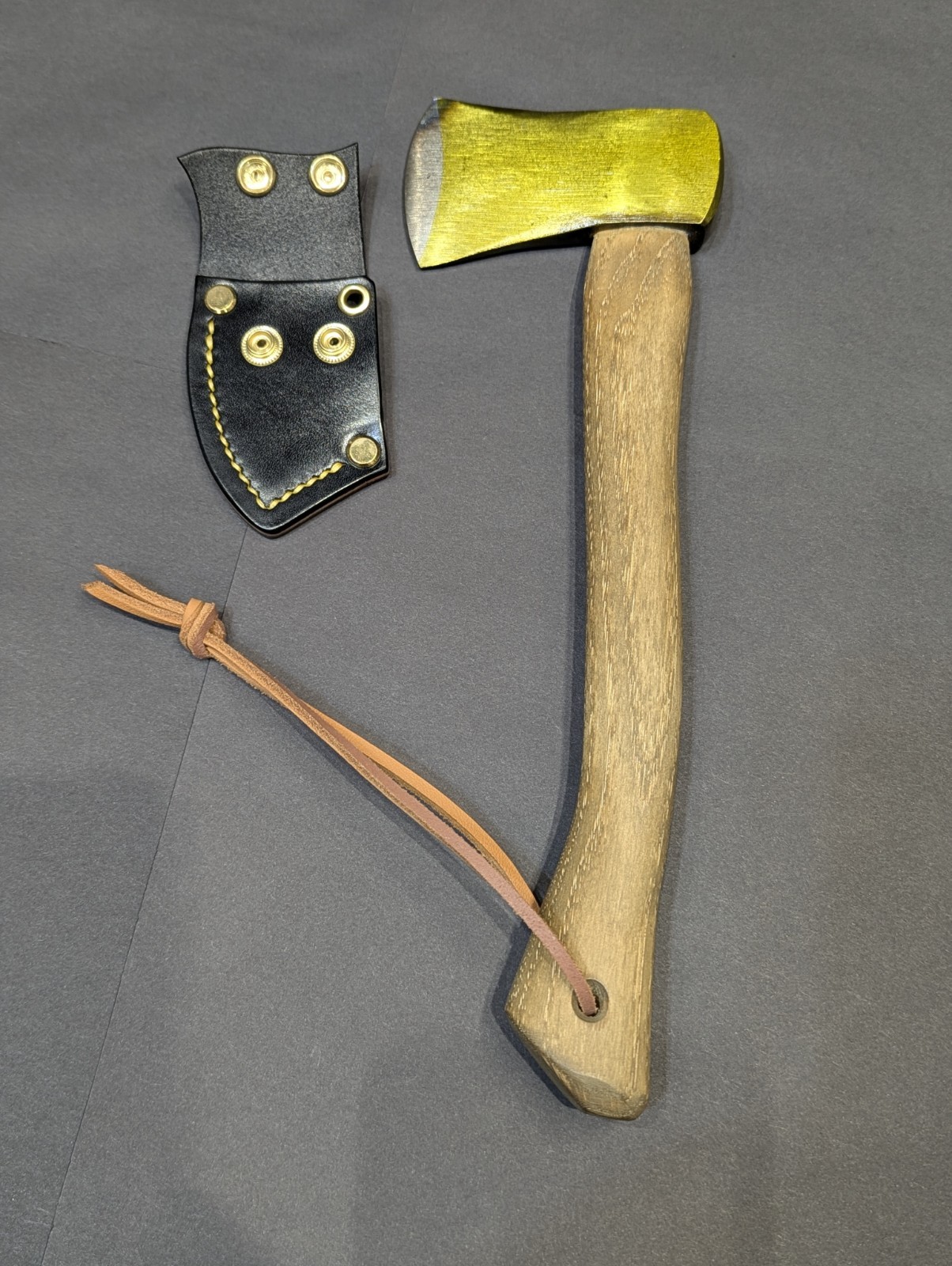 Vaughan Sportsman/Salesman/Sounding Axe Hatchet w/Cust.Handmade Leather Ax Mask