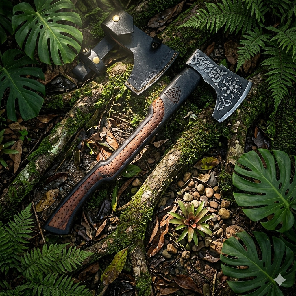 Viking Style Hatchet Handmade Axe Carbon Steel – Custom Outdoor Camping Tool