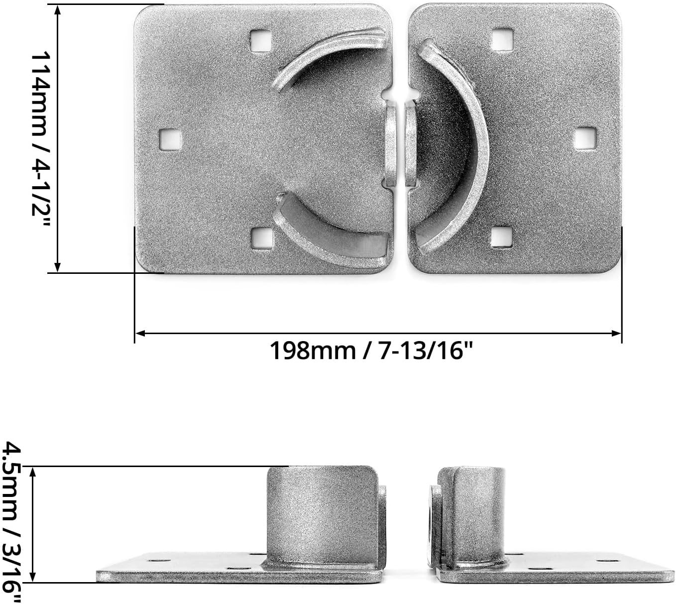 4 Pack Puck Locks & Hasps, Hidden Shackle, Keyed Alike Steel, Trucks/Gates/Vans