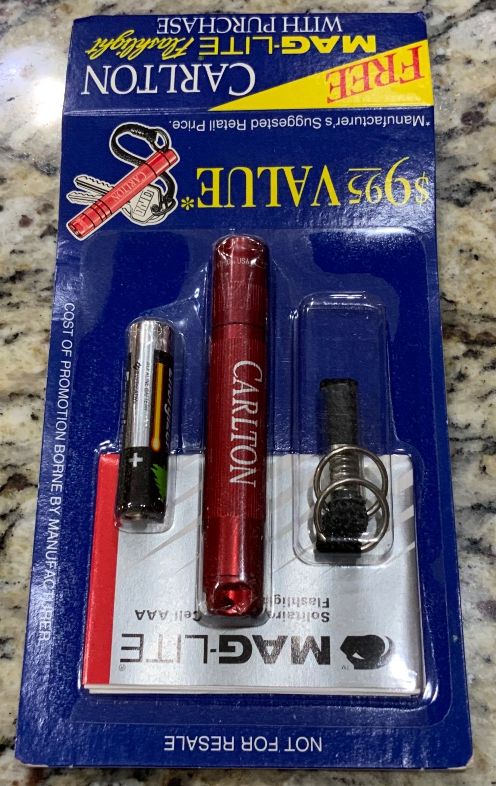 Mag-Lite Mini Maglite Maroon Flashlight Carlton R.J. Reynolds Mini-Maglite