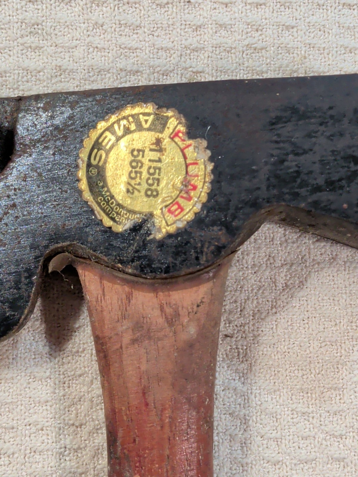 Vintage 13″ Long Plumb Roofing Axe Lathing Shingle Hatchet/Hickory Handle USA