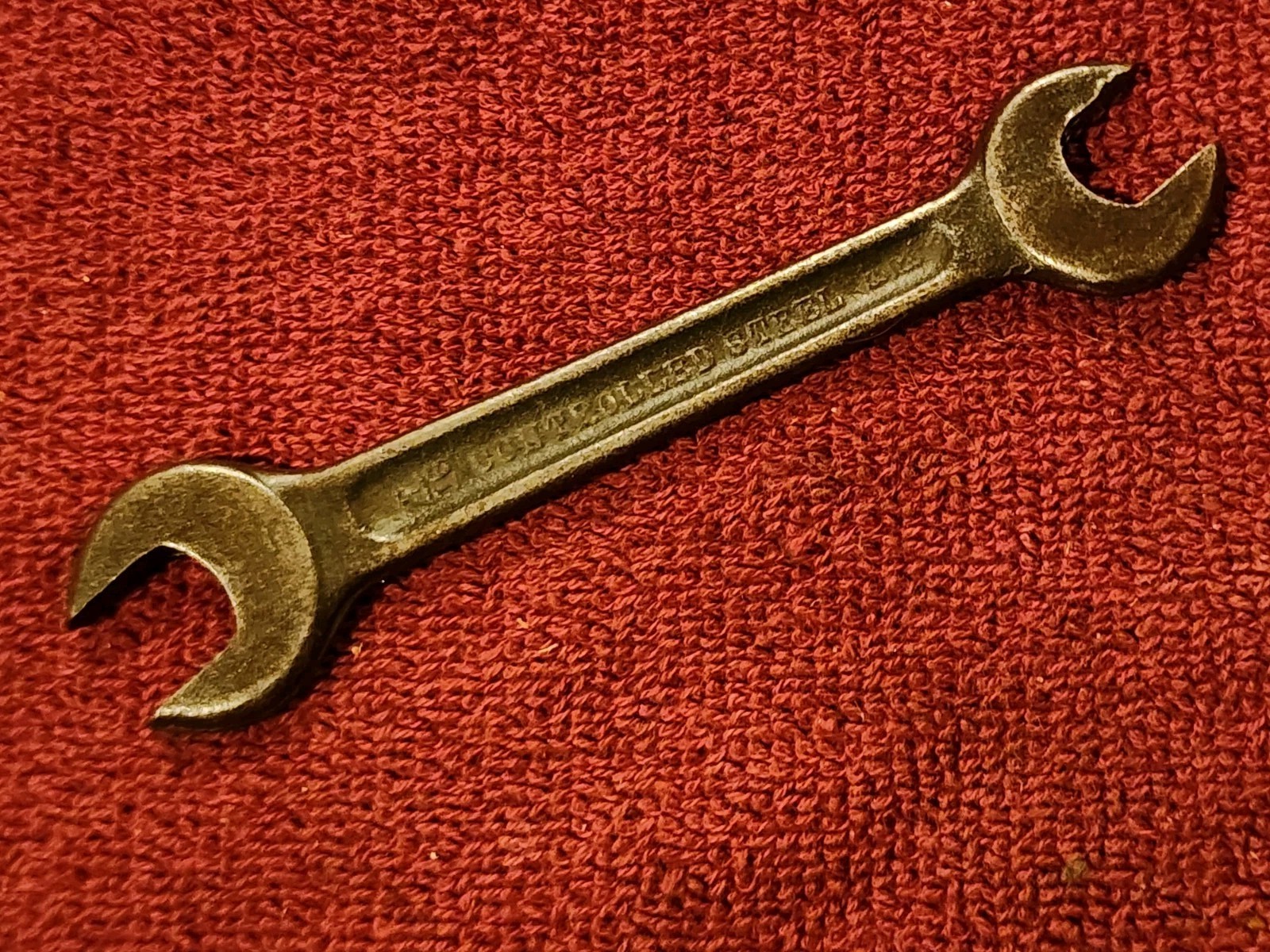 Vintage Controlled Steel 3/8″ X 7/16″ Open End Wrench, Drop Forged, USA