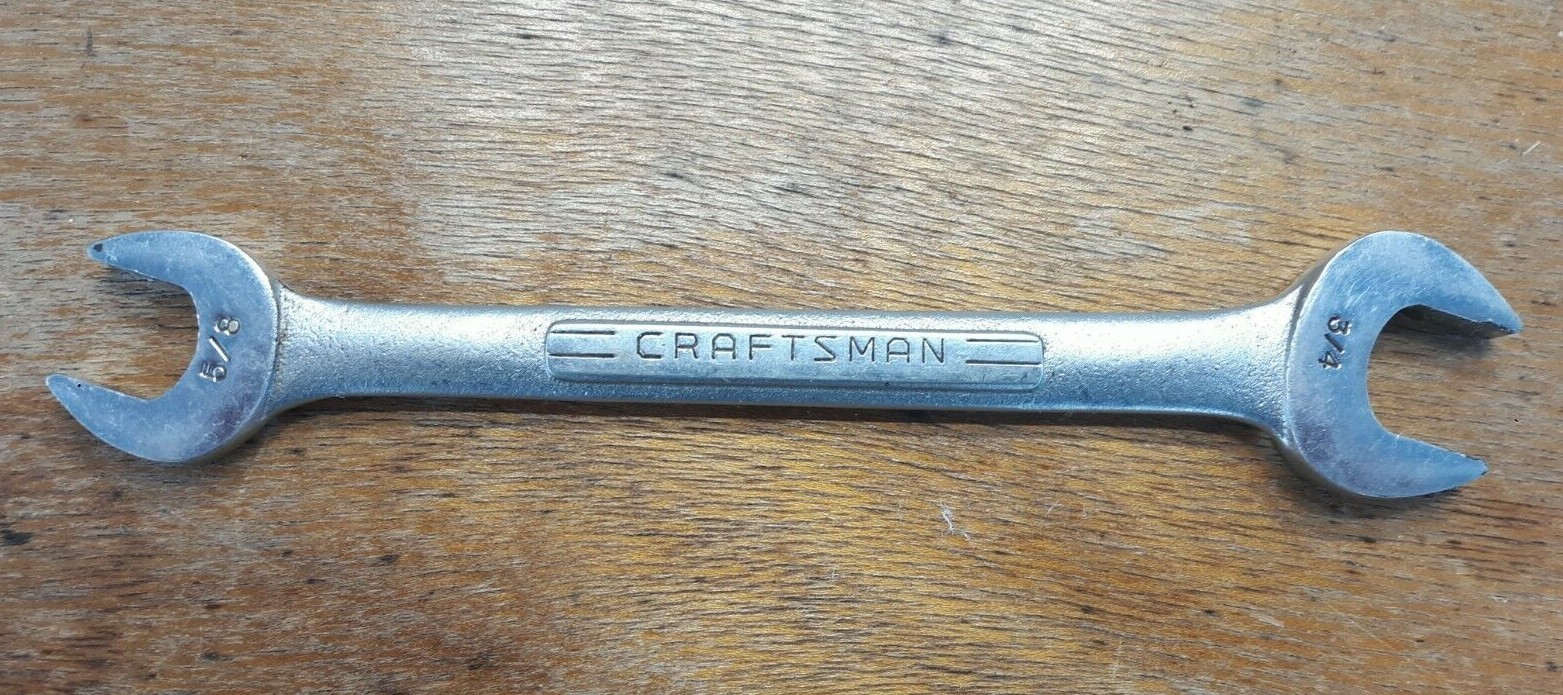 Craftman V Series Vintage Tools Double Open End Wrench 3/4 x 5/8 Estate Find
