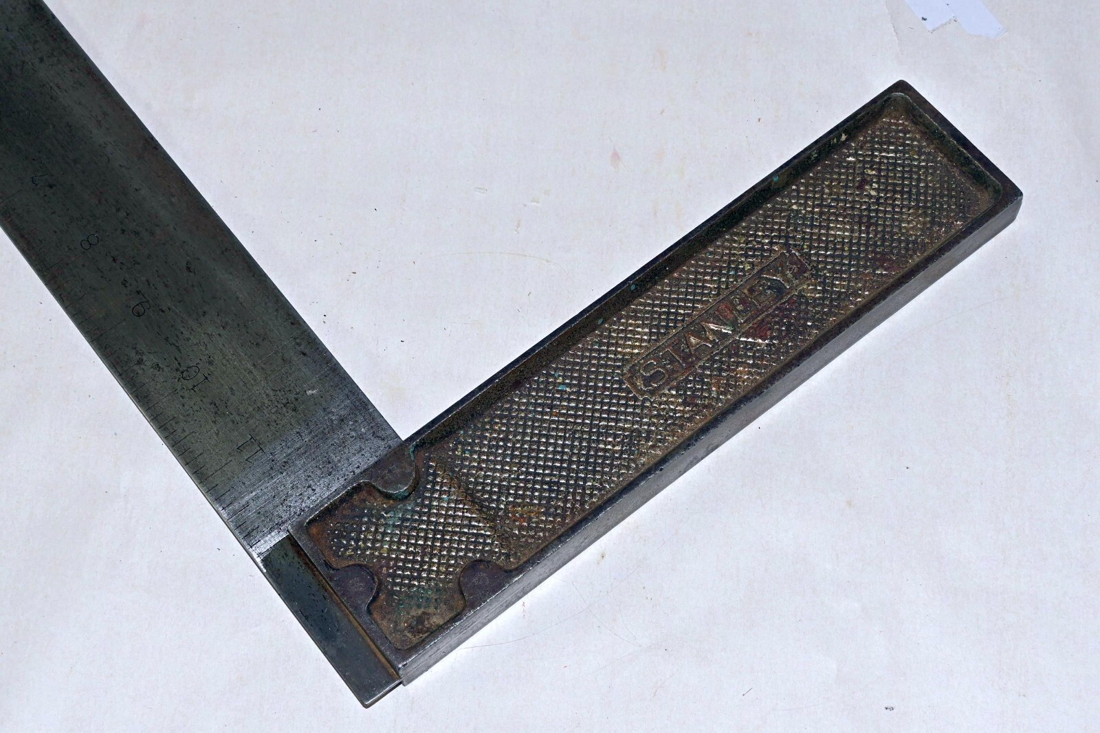 Vintage Stanley No 12 Try Square 12” All Steel Marked in Inches to 1/8”