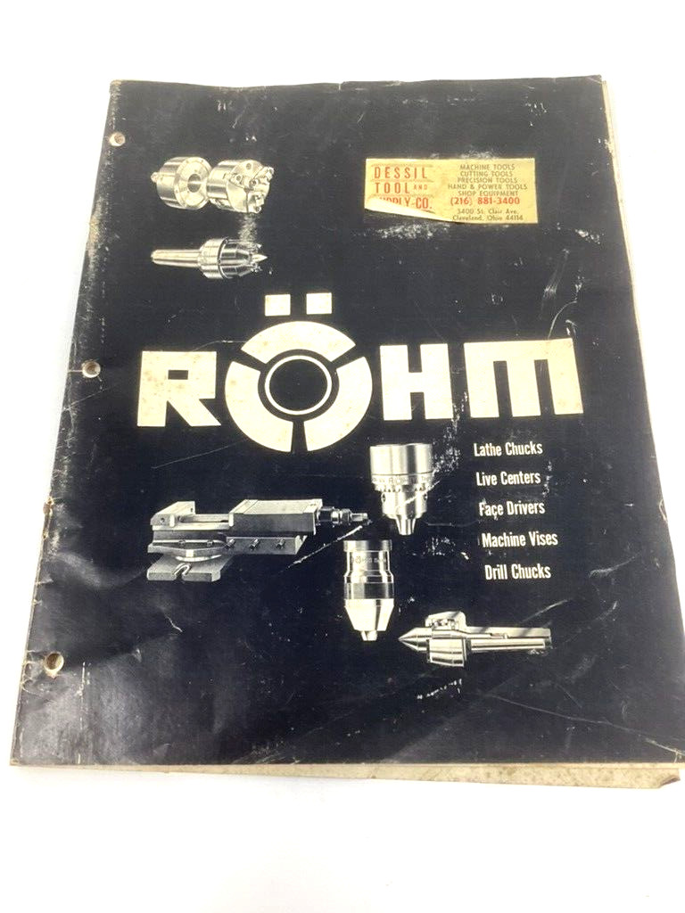 1973 Rohm Machining Tool Catalog Lathe Drill Mill Vise Machinist Book