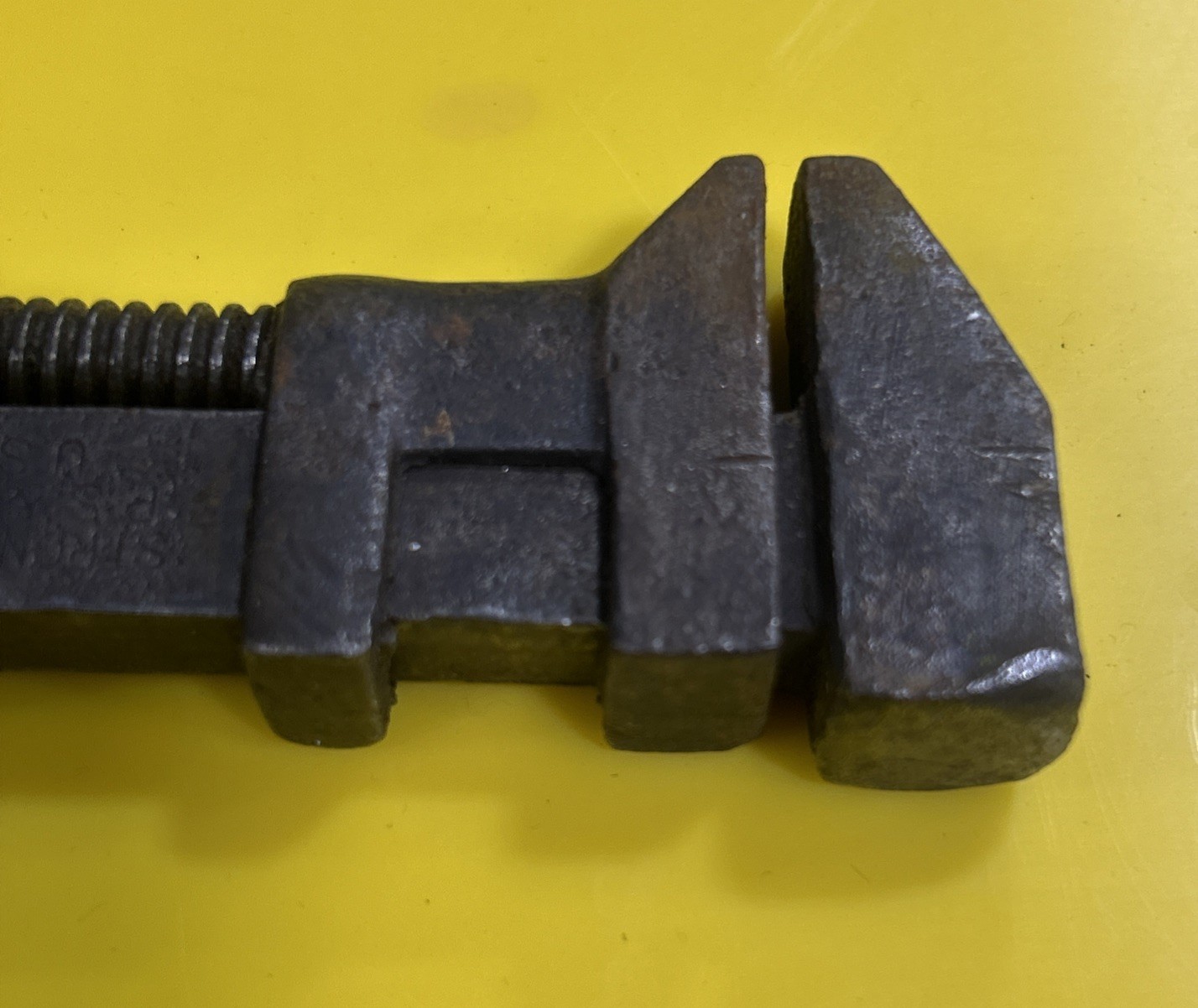 Vintage PS & W Early Solid Bar Perfect Handle Adjustable Wrench