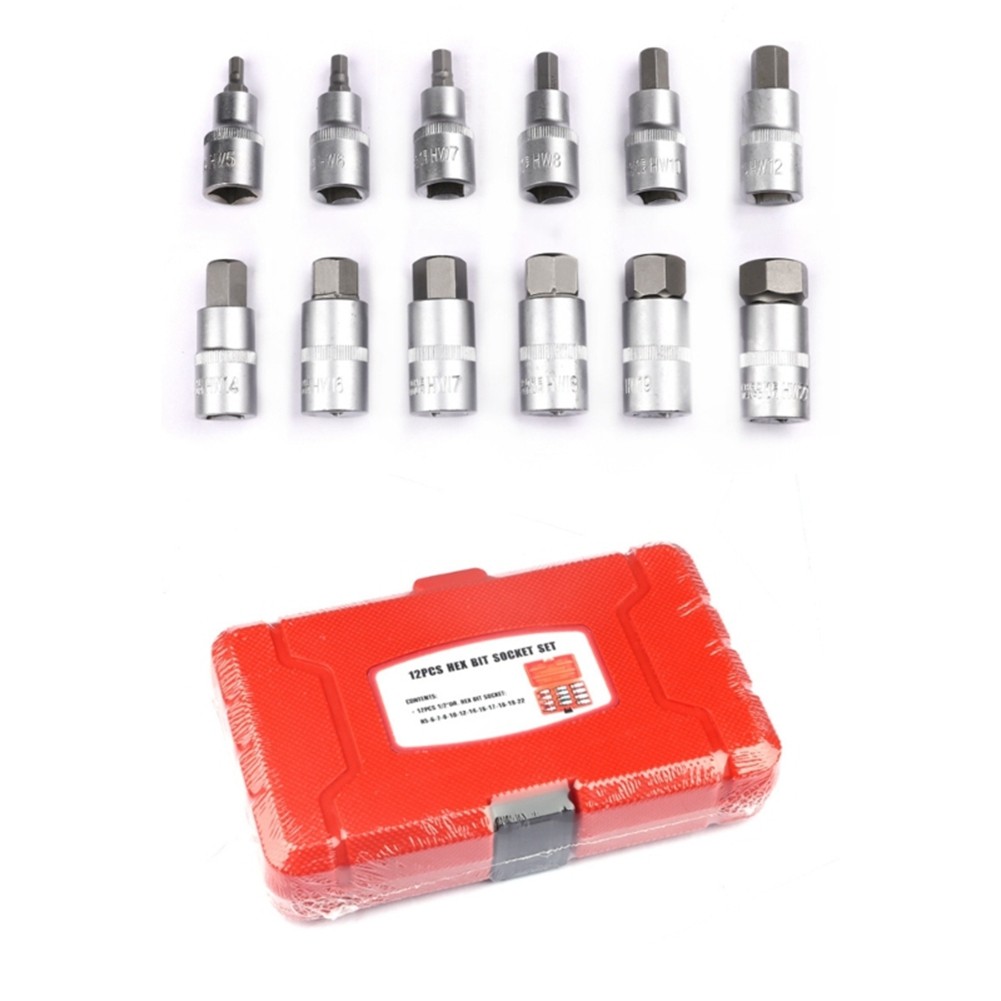 Metal Sleeve Hand Tool Hexagon Key Socket Set H4L84161