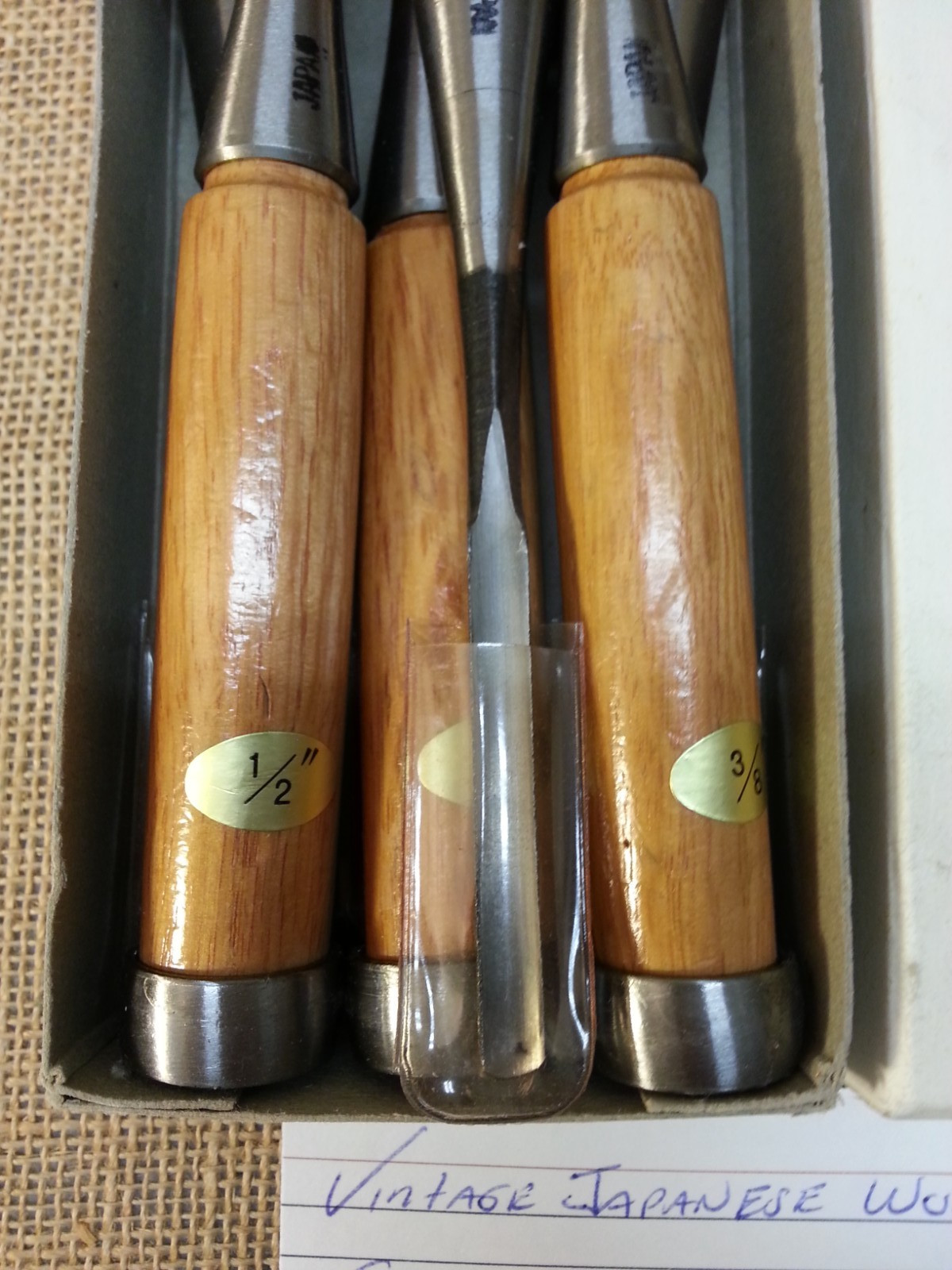 Vintage Japanese 6 Piece Wood Carving Chisel Set New Unused Condition