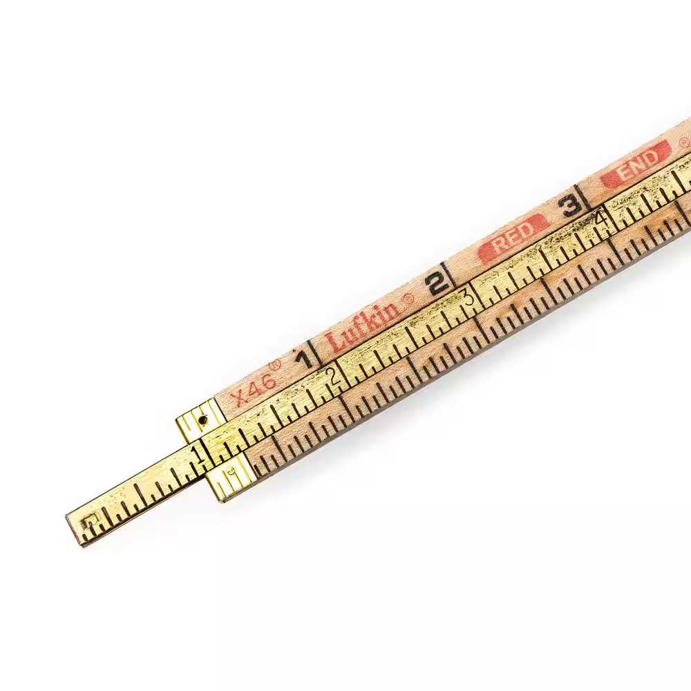 Lufkin 6 Ft. X 5/8 In. Wood Rule Red End with 6 In. Slide Rule Extension