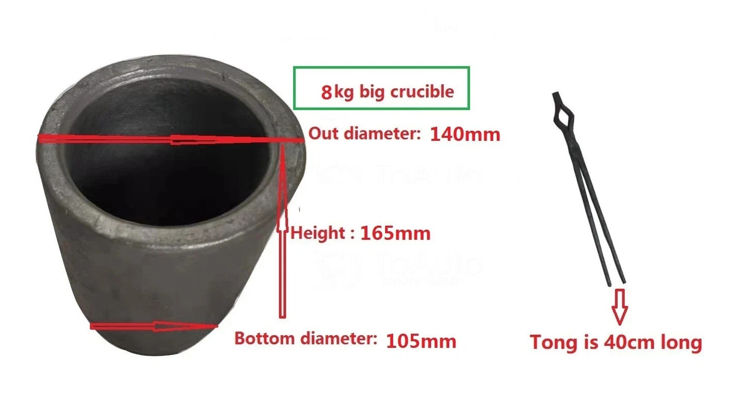 8KG Gas Melting Furnace Propane Forge Casting Tool with Lifting＆Pouring Tongs