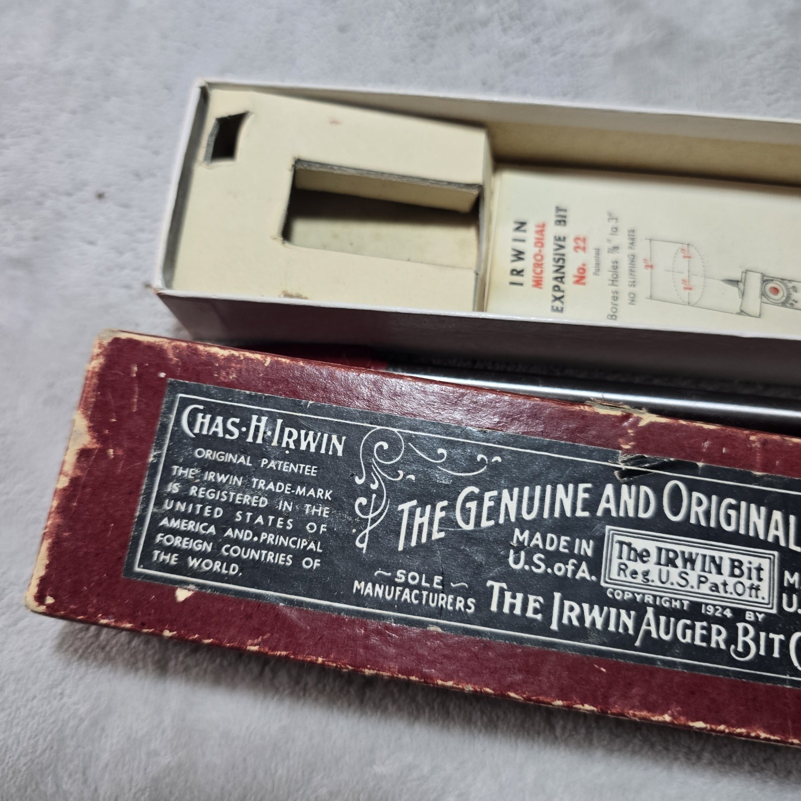 Vintage Chas H Irwin Micro Dial Expansive Bit No. 22 Irwin Auger Bit Company