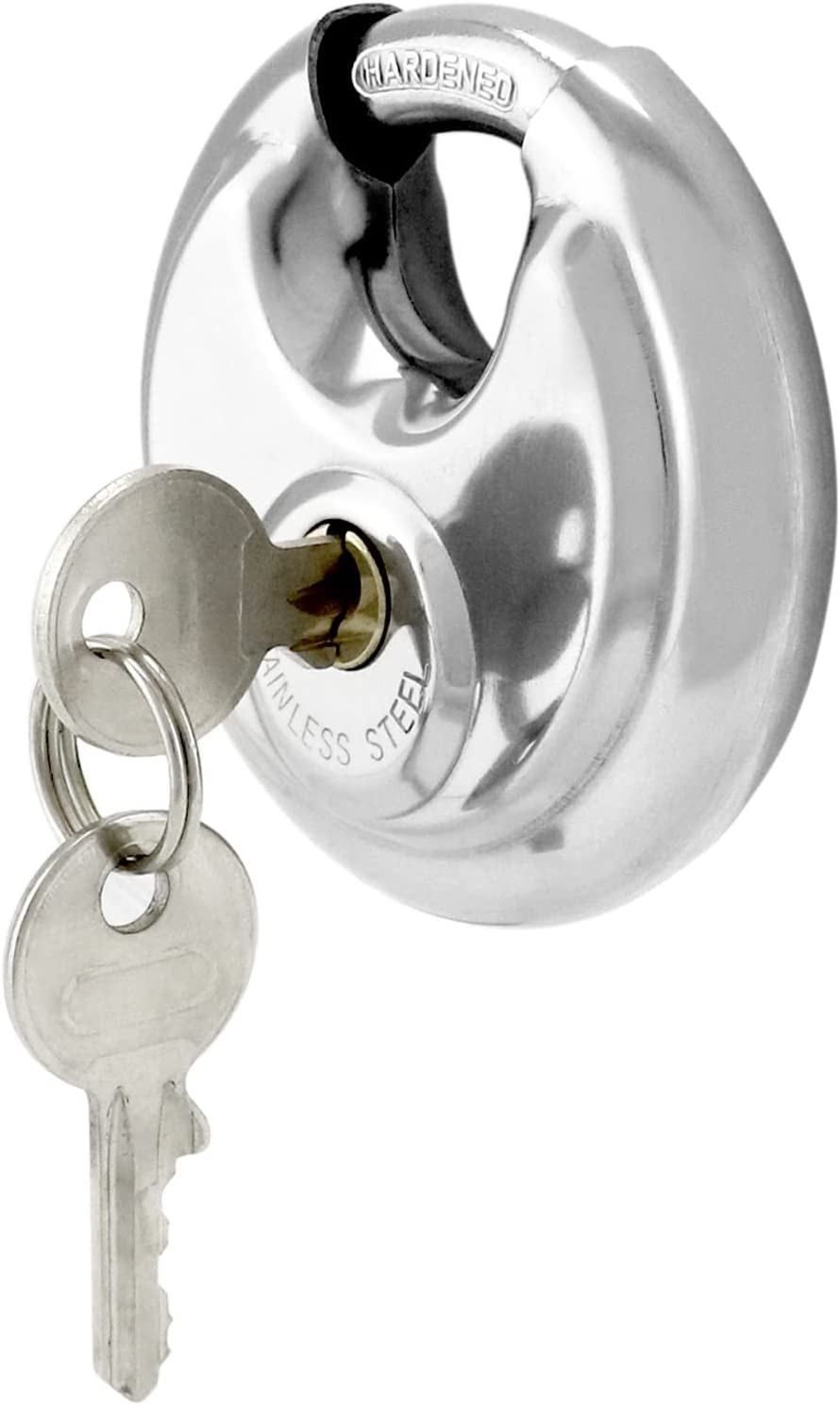 Disc Locks, 2 Pack Heavy Duty Steel Keyed Padlock Disc Storage Locks for Storage